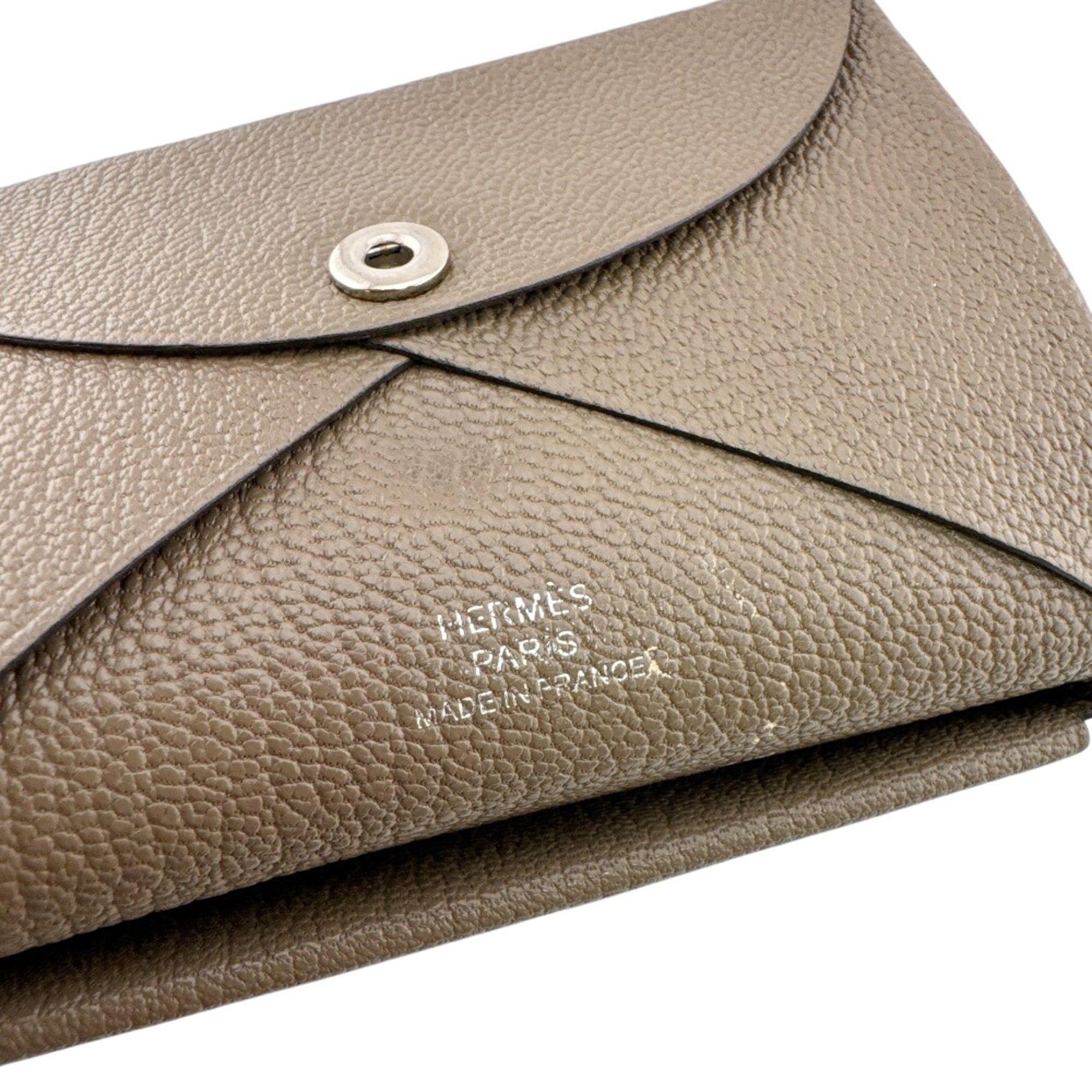 Hermes HERMES Calvi Duo Coin Purse/Card Case, Brown Size ONE SIZE - 8 Thumbnail