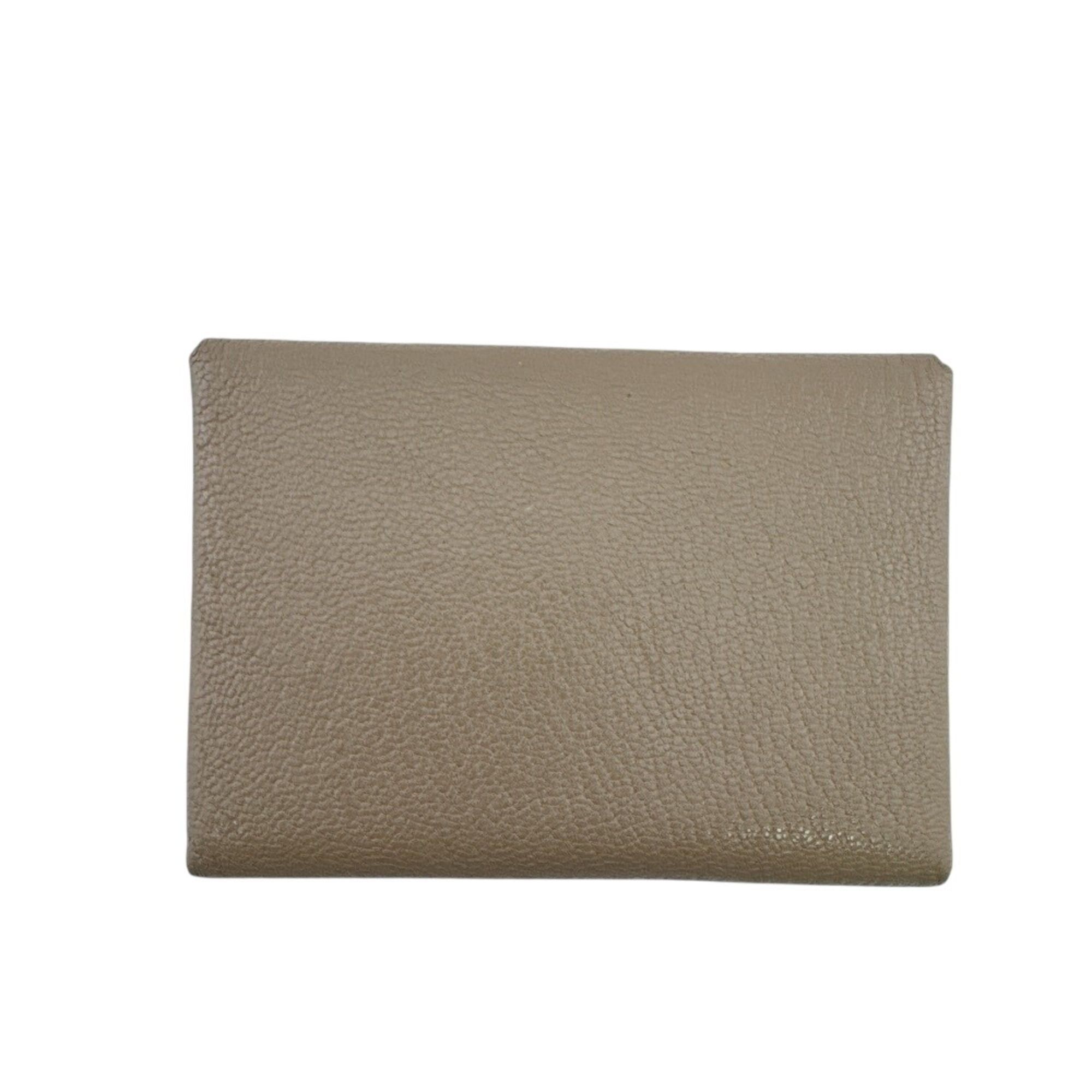 Hermes HERMES Calvi Duo Coin Purse/Card Case, Brown Size ONE SIZE - 2 Thumbnail