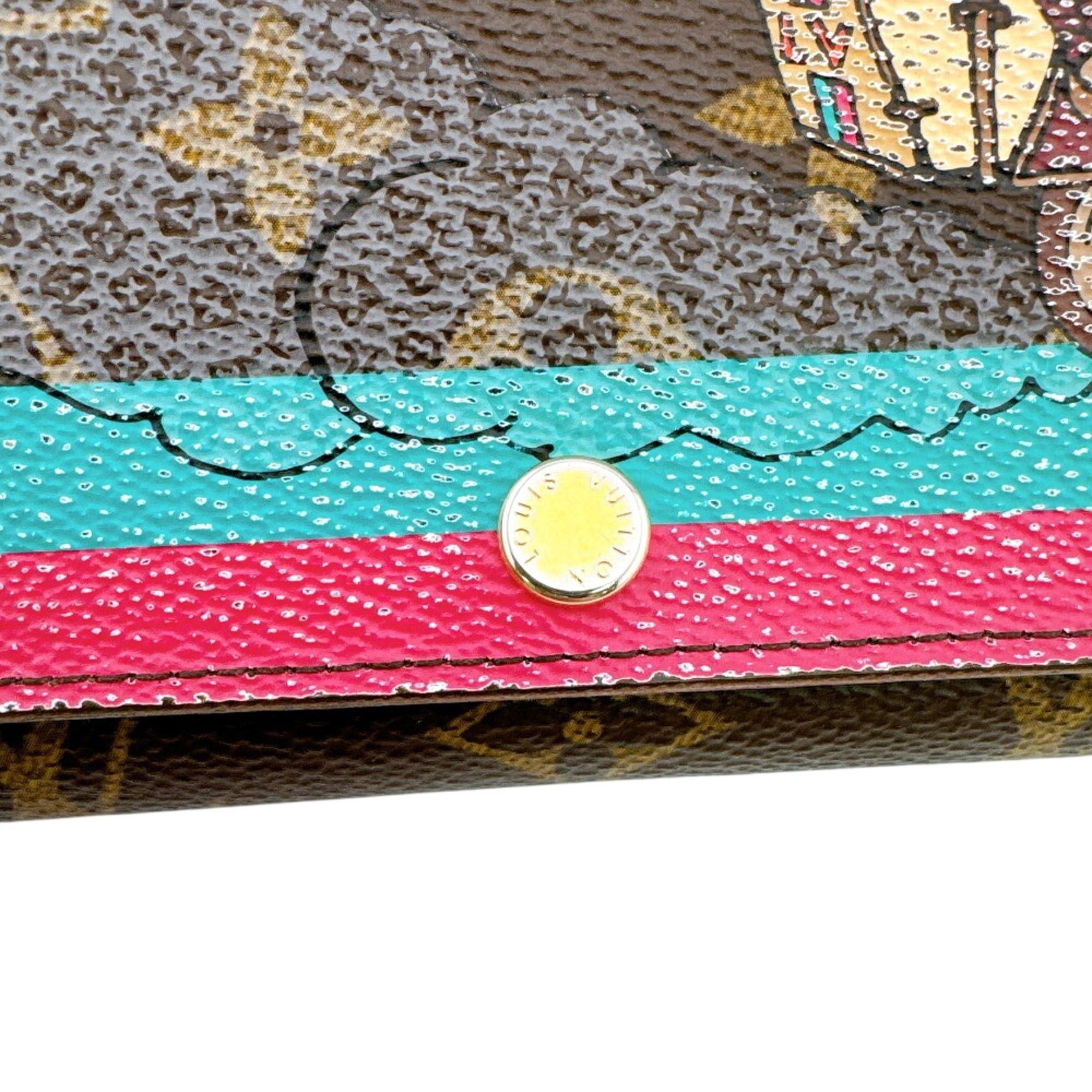 Louis Vuitton LOUIS VUITTON M61359 Portefeuille Sarah 2015 Christmas Limited Edition Long Wallet, Bi-fold, Monogram, Brown Size ONE SIZE - 7 Thumbnail