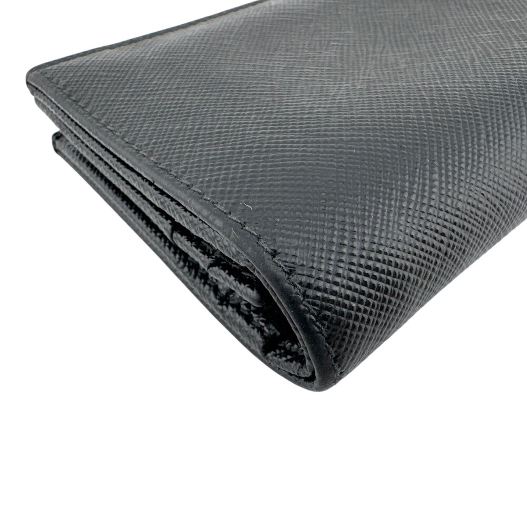 Prada PRADA Triangle Logo Plate Compact Bi-fold Wallet, Black Size ONE SIZE - 5 Thumbnail