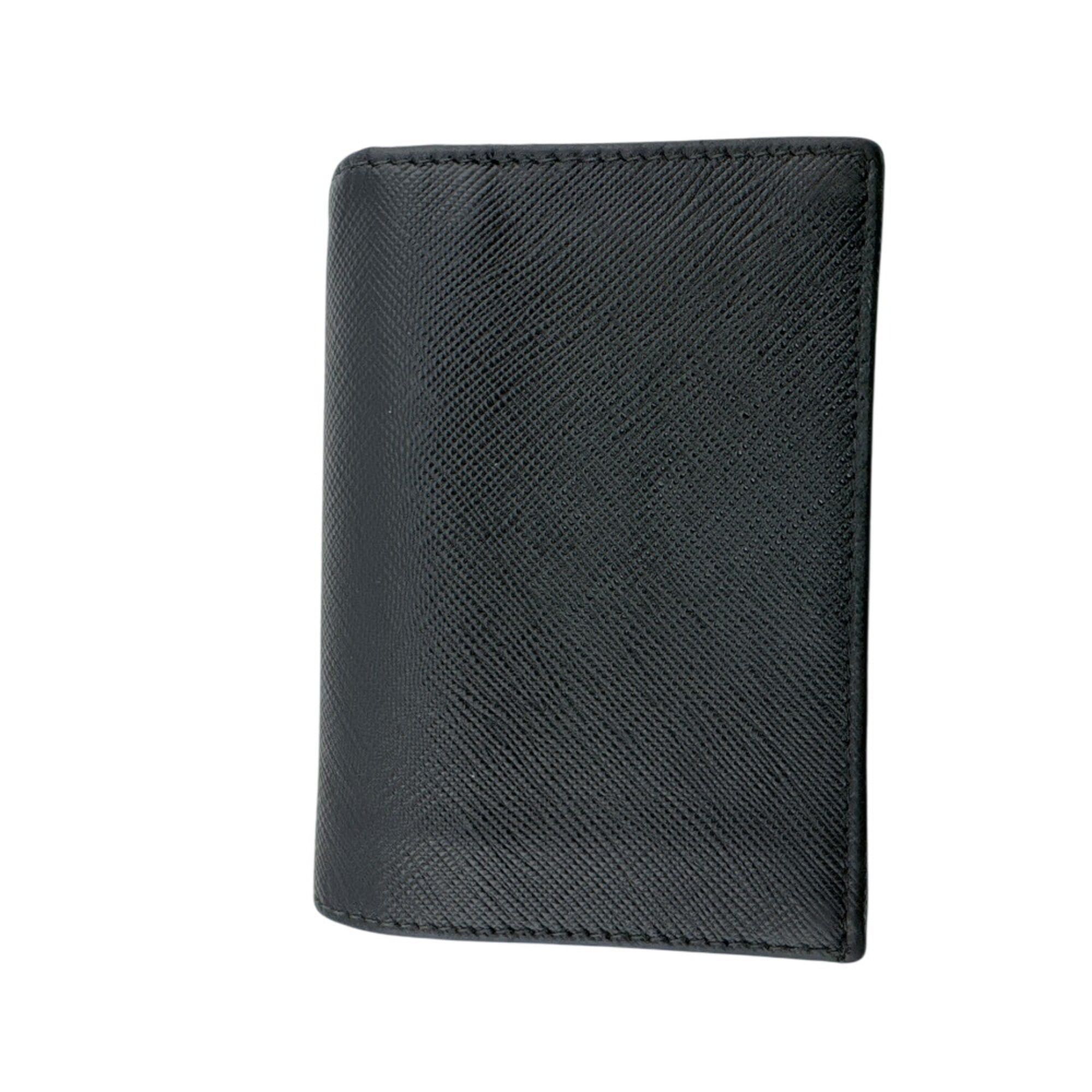Prada PRADA Triangle Logo Plate Compact Bi-fold Wallet, Black Size ONE SIZE - 2 Thumbnail