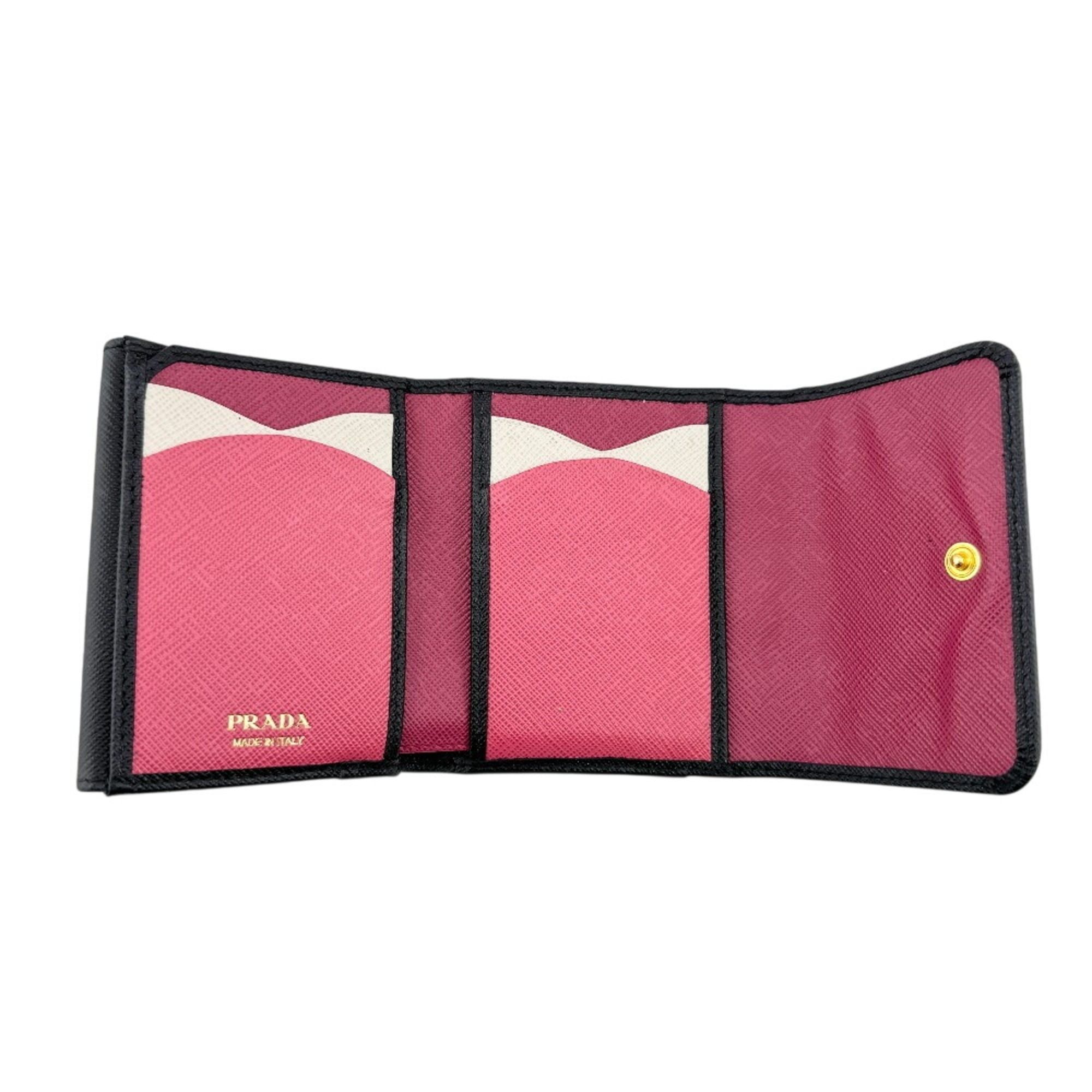 Prada PRADA 1MH043 Compact Wallet Tri-fold Black Size ONE SIZE - 9 Thumbnail