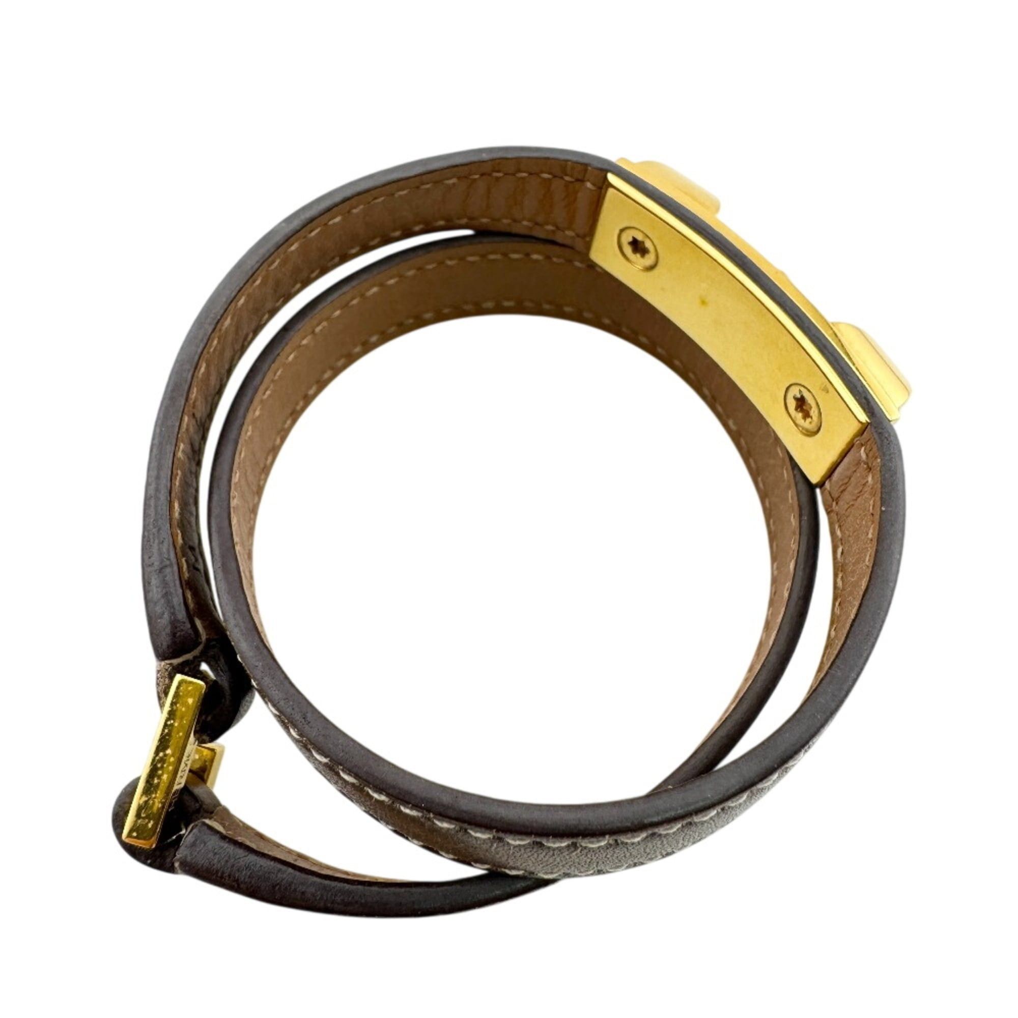 Hermes HERMES Rivale Double Tour Bangle Bracelet Brown Size ONE SIZE - 11 Thumbnail