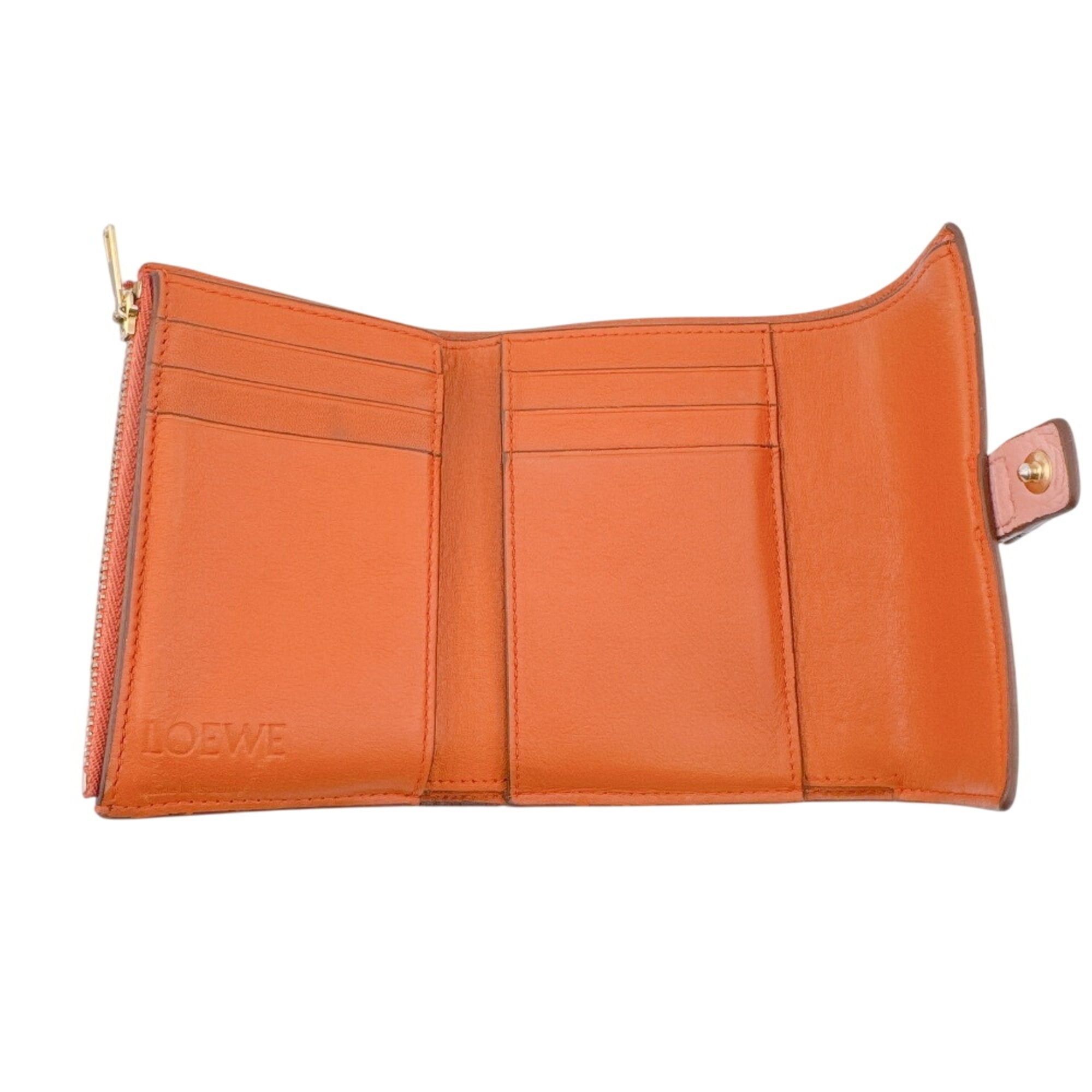 Loewe LOEWE Small Vertical Wallet Compact Anagram Tri-fold Pink Size ONE SIZE - 9 Thumbnail