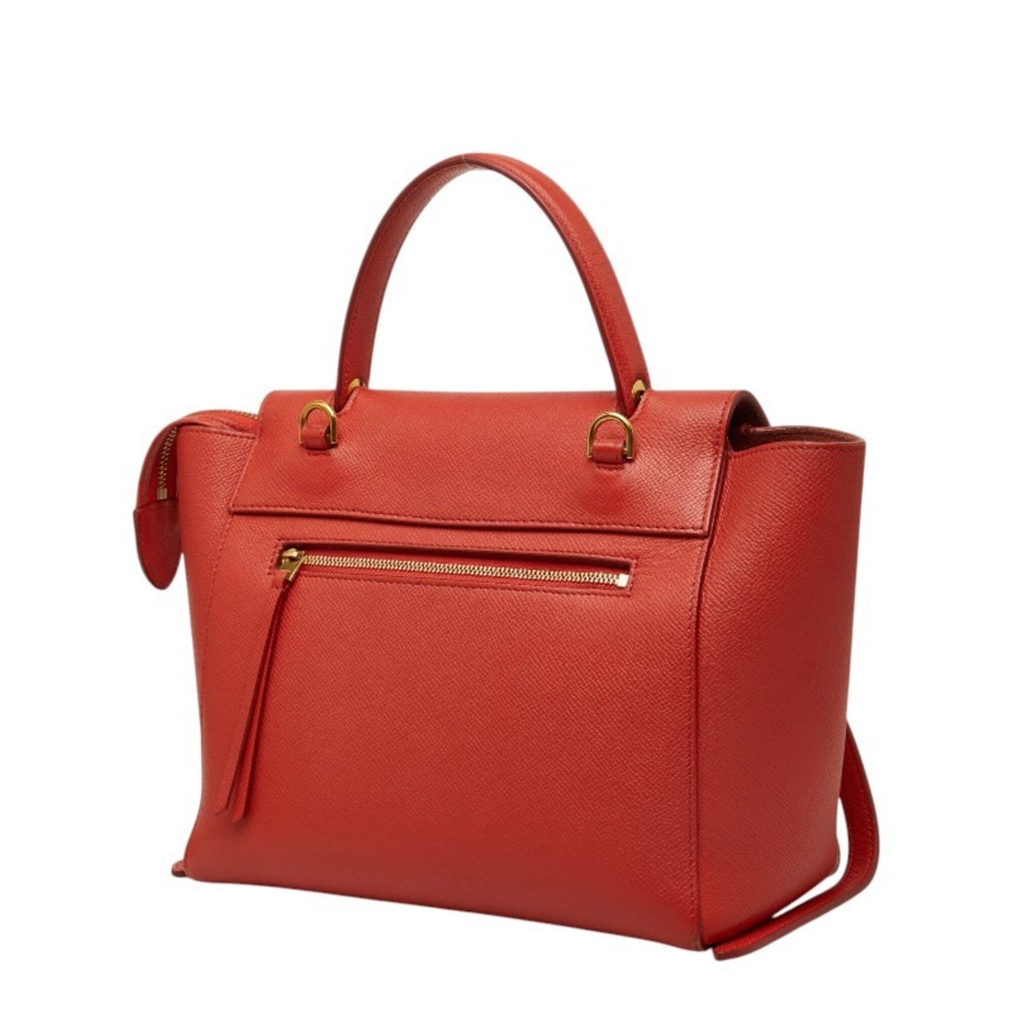 Celine Celine Belt Bag Micro Handbag Shoulder 2WAY Orange Leather Women's CELINE Size ONE SIZE - 2 Thumbnail