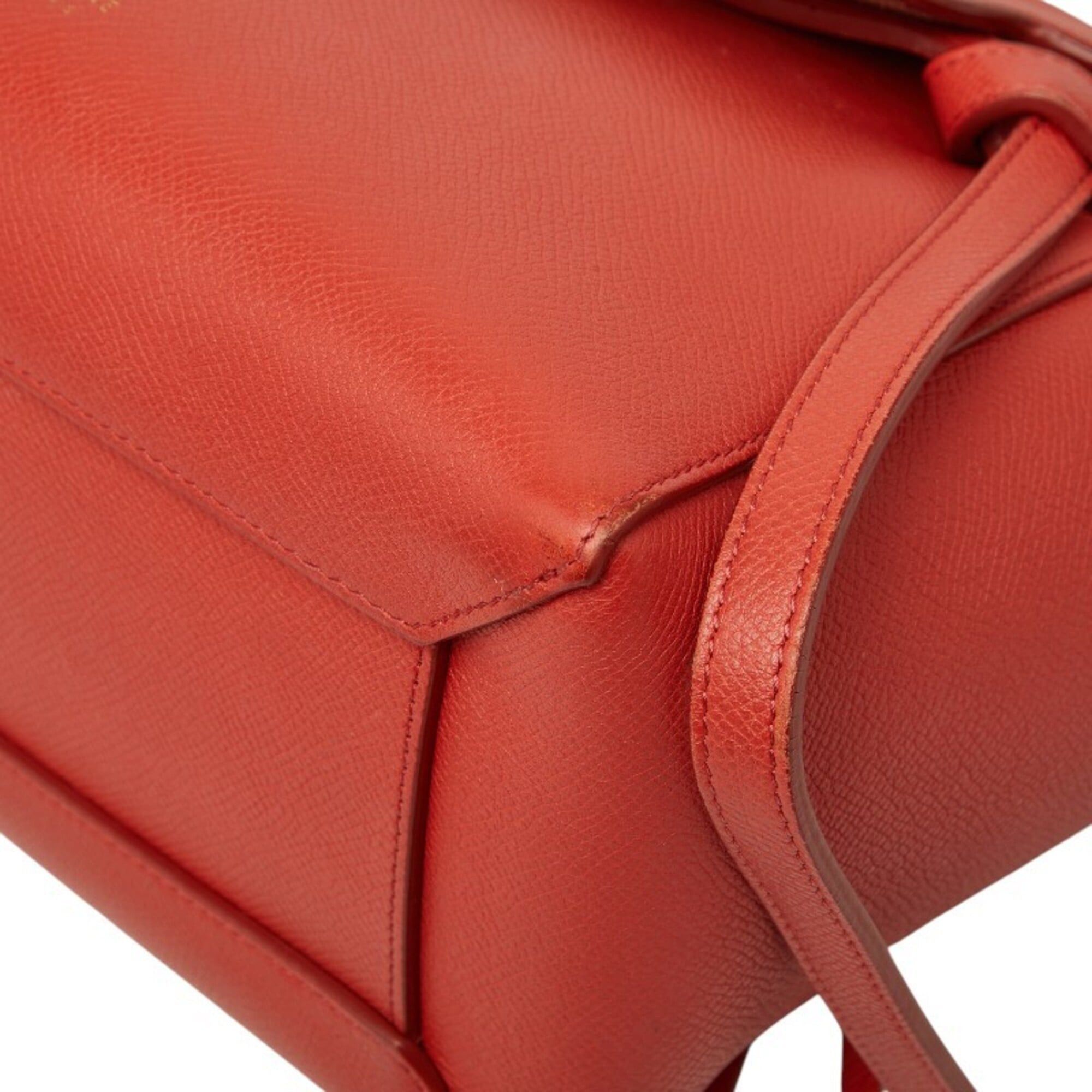 Celine Celine Belt Bag Micro Handbag Shoulder 2WAY Orange Leather Women's CELINE Size ONE SIZE - 4 Thumbnail