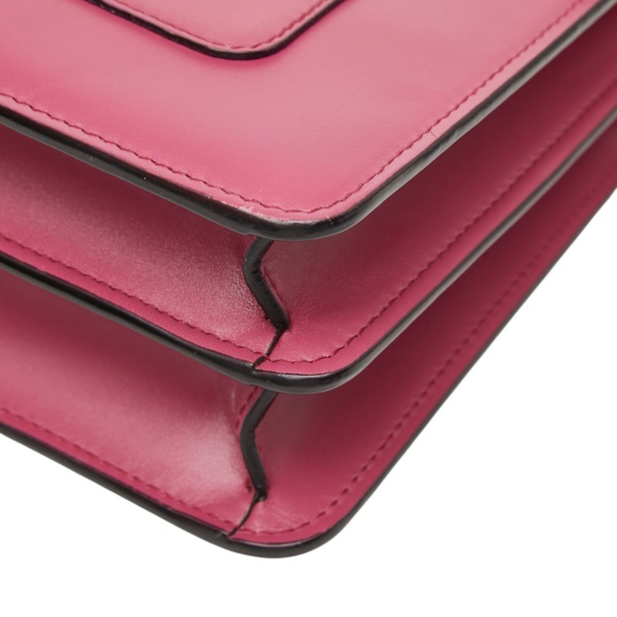 Bvlgari BVLGARI Serpenti Forever Chain Shoulder Bag 280148 Berry Tourmaline Pink Leather Onyx Women's Size ONE SIZE - 4 Thumbnail