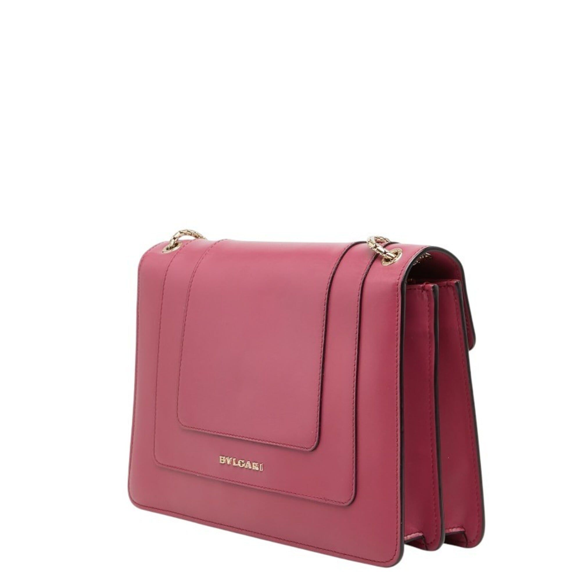 Bvlgari BVLGARI Serpenti Forever Chain Shoulder Bag 280148 Berry Tourmaline Pink Leather Onyx Women's Size ONE SIZE - 2 Thumbnail