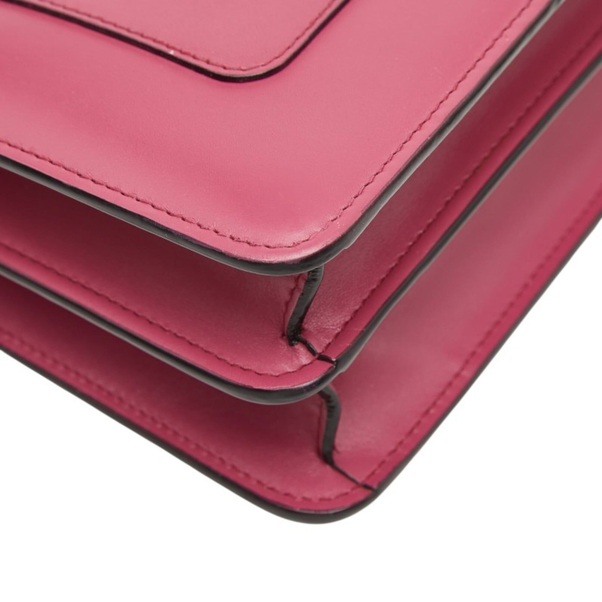 Bvlgari BVLGARI Serpenti Forever Chain Shoulder Bag 280148 Berry Tourmaline Pink Leather Onyx Women's Size ONE SIZE - 5 Thumbnail
