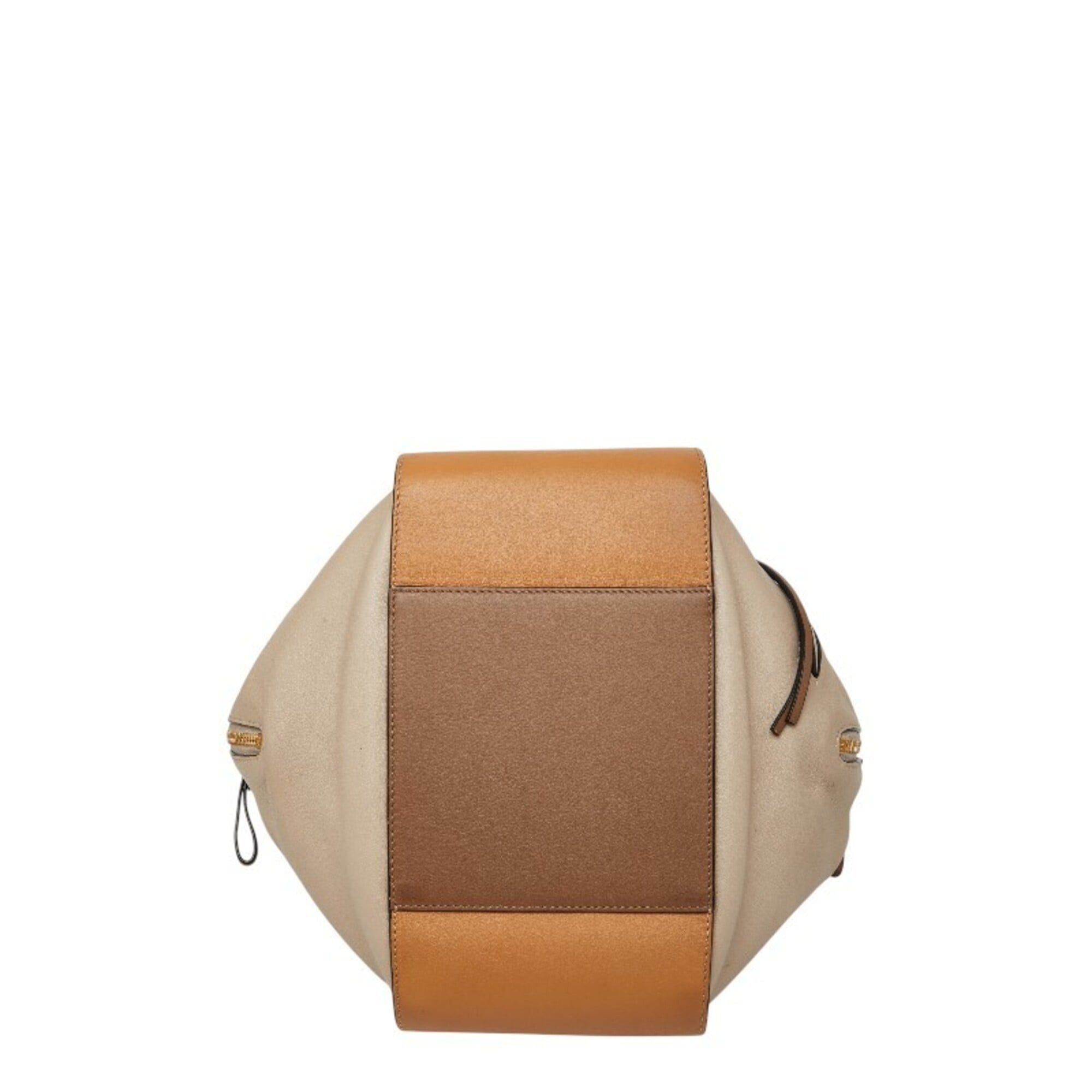 Loewe Loewe Anagram Hammock Small Handbag Shoulder Bag Drawstring 2-Way Beige Brown Leather Women's LOEWE Size ONE SIZE - 3 Thumbnail