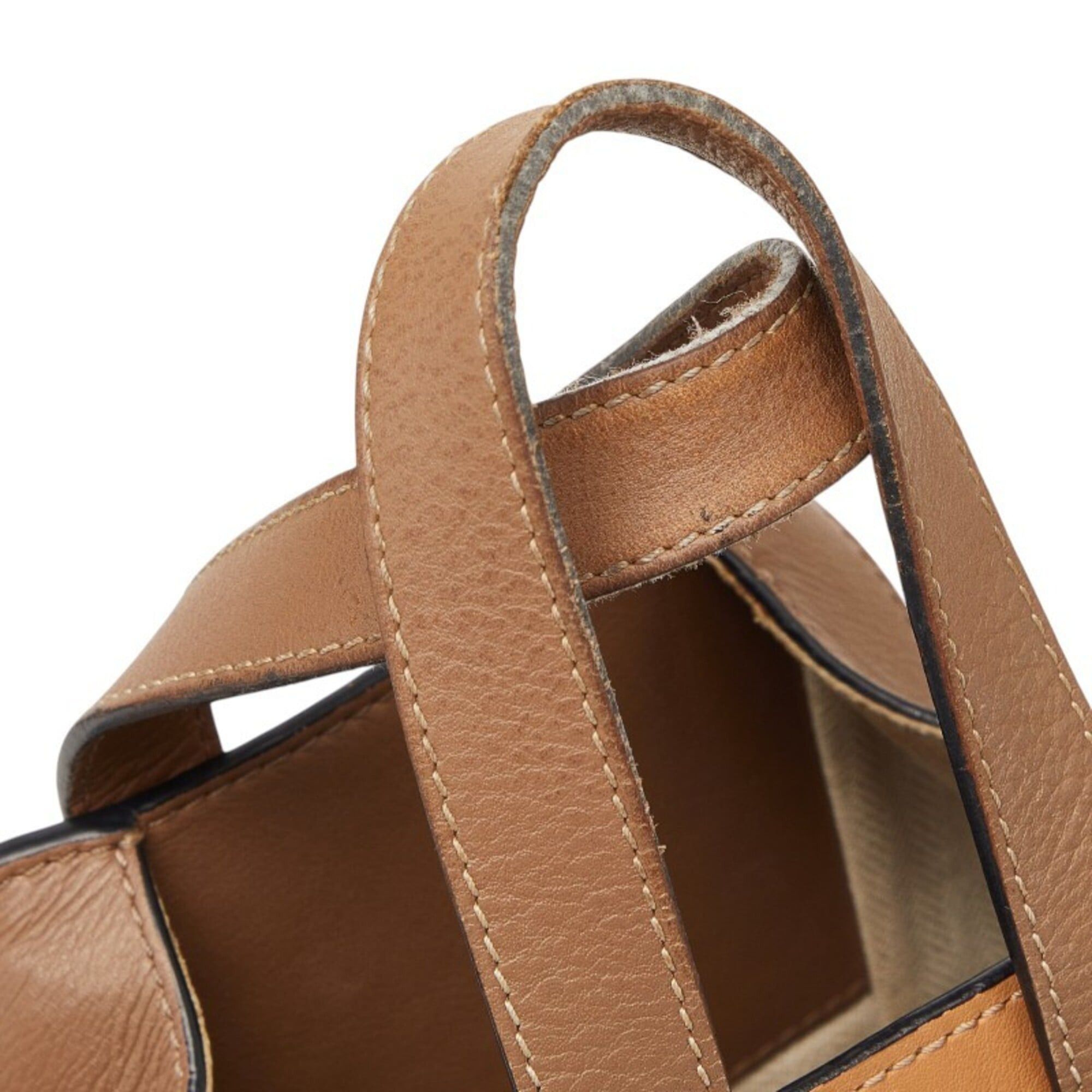 Loewe Loewe Anagram Hammock Small Handbag Shoulder Bag Drawstring 2-Way Beige Brown Leather Women's LOEWE Size ONE SIZE - 8 Thumbnail