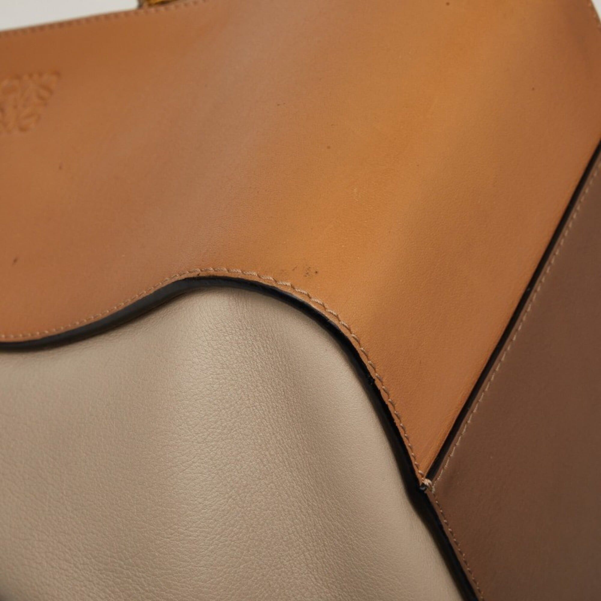 Loewe Loewe Anagram Hammock Small Handbag Shoulder Bag Drawstring 2-Way Beige Brown Leather Women's LOEWE Size ONE SIZE - 5 Thumbnail