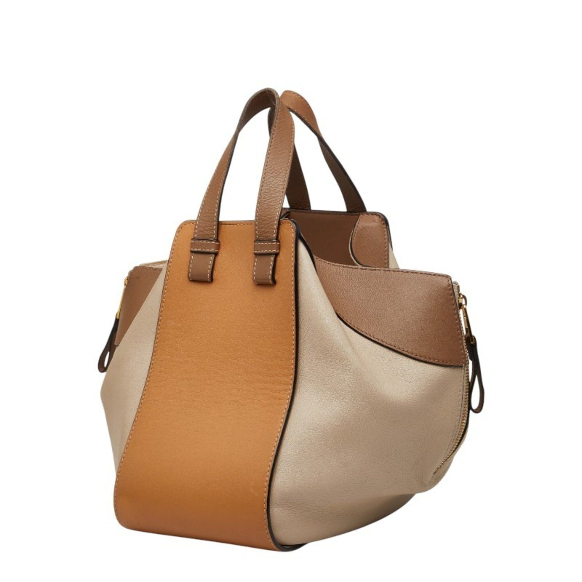 Loewe Loewe Anagram Hammock Small Handbag Shoulder Bag Drawstring 2-Way Beige Brown Leather Women's LOEWE Size ONE SIZE - 2 Thumbnail