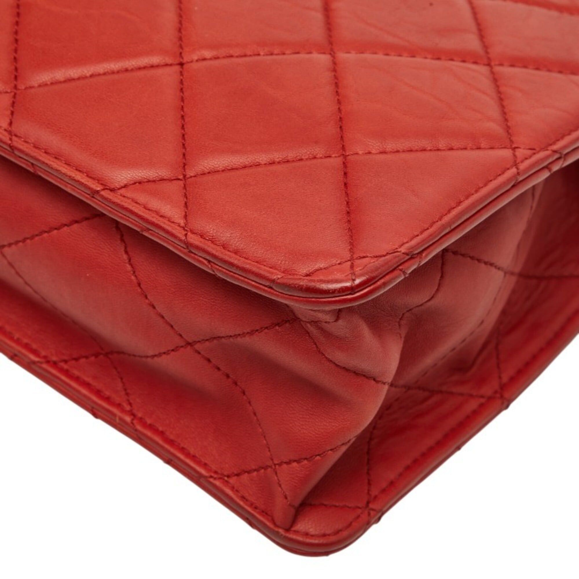 Chanel Chanel 2.55 Coco Mark Matelassé Chain Shoulder Bag Handbag 2WAY Red Leather Women's CHANEL Size ONE SIZE - 6 Thumbnail