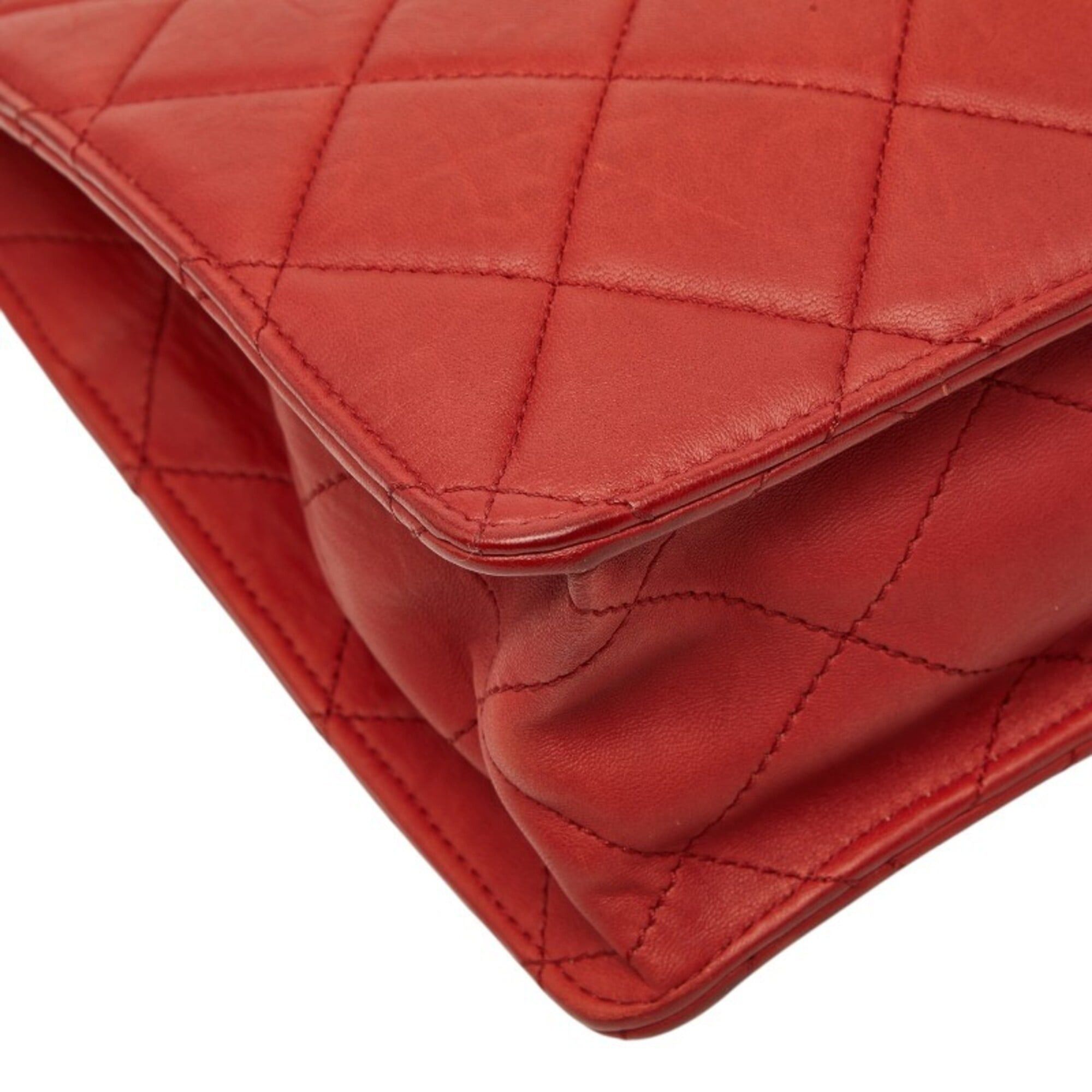 Chanel Chanel 2.55 Coco Mark Matelassé Chain Shoulder Bag Handbag 2WAY Red Leather Women's CHANEL Size ONE SIZE - 5 Thumbnail