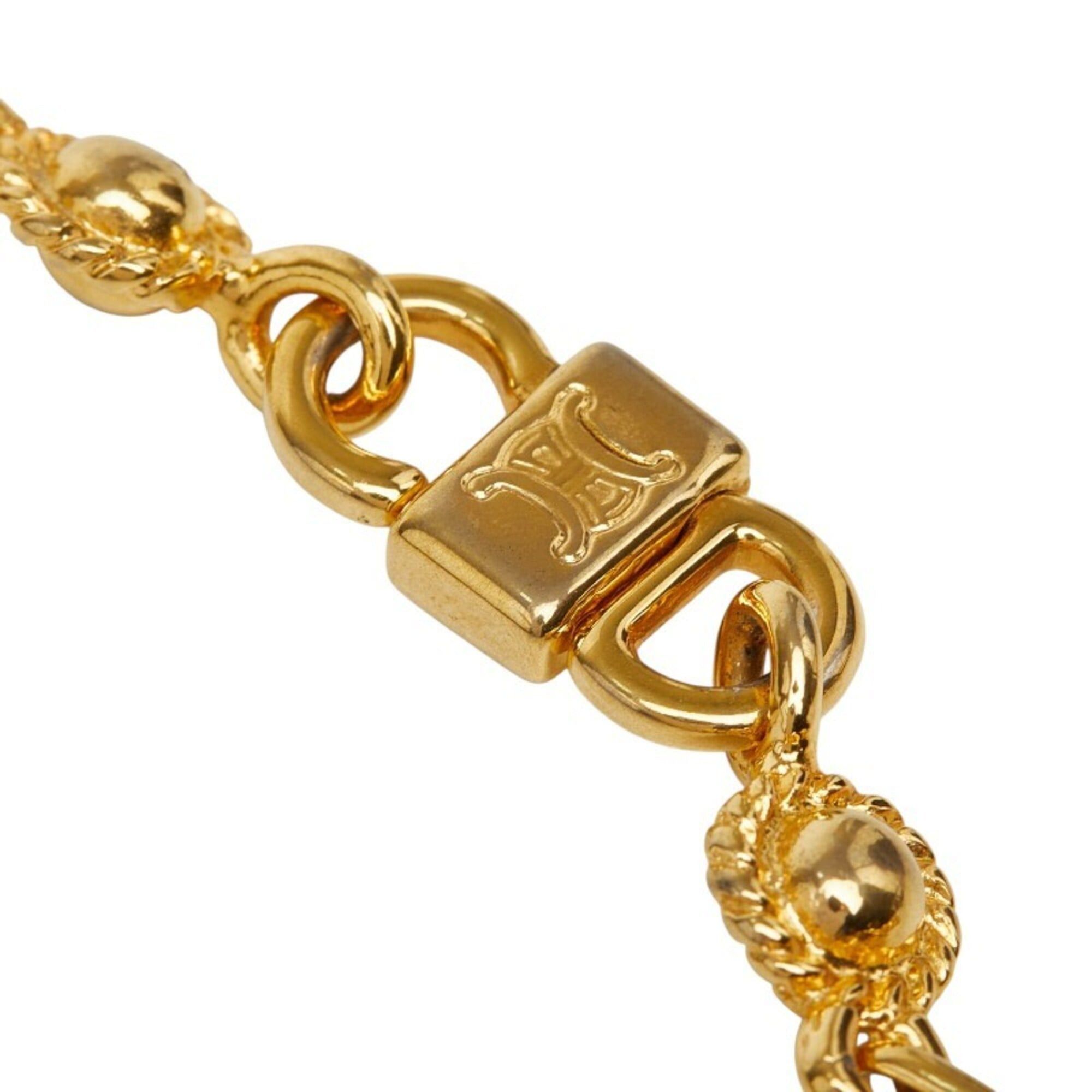 Celine Celine Triomphe Necklace, Gold Plated, Women's Size ONE SIZE - 4 Thumbnail