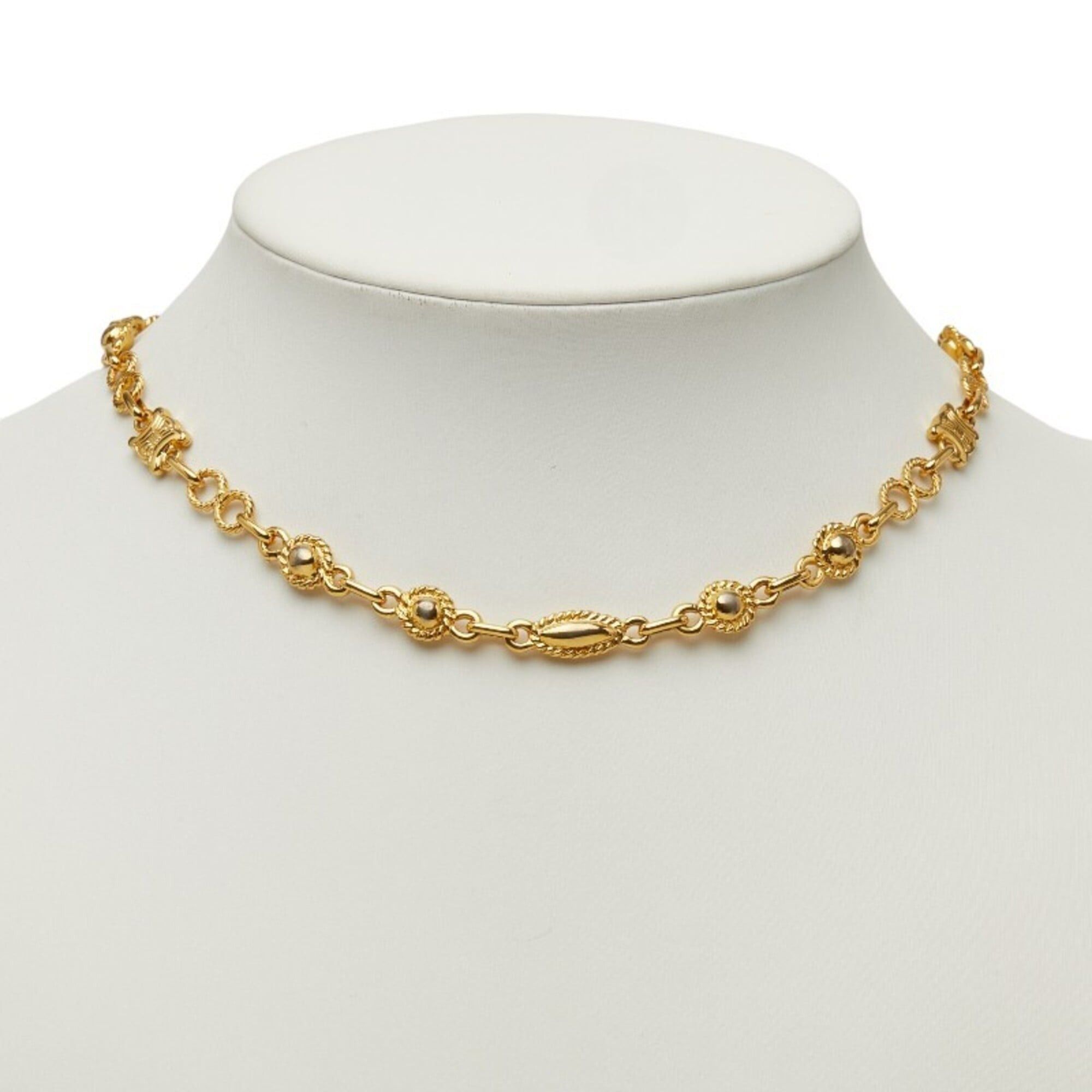 Celine Celine Triomphe Necklace, Gold Plated, Women's Size ONE SIZE - 6 Thumbnail