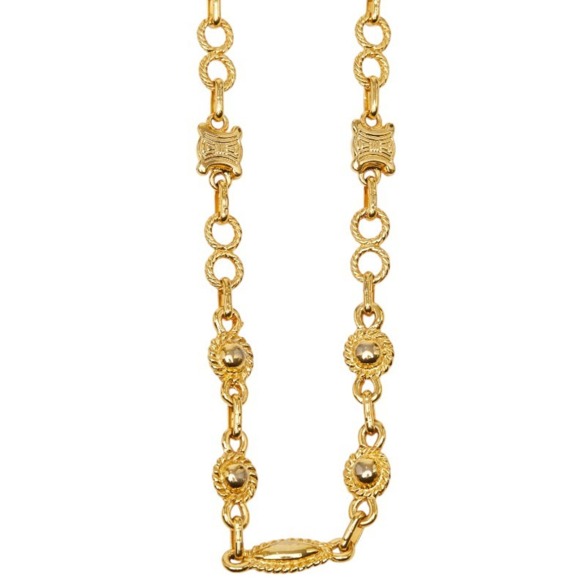 Celine Celine Triomphe Necklace, Gold Plated, Women's Size ONE SIZE - 2 Thumbnail