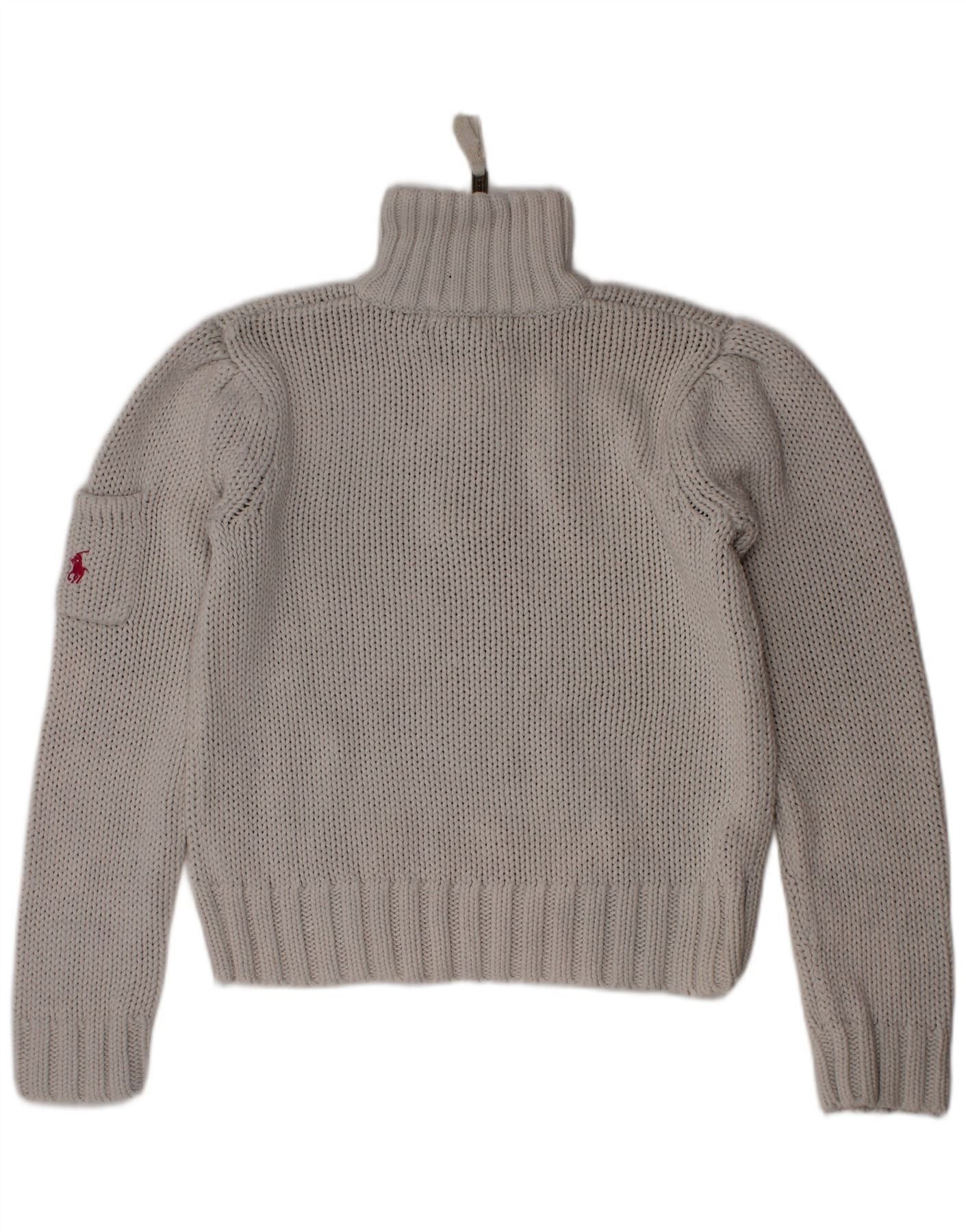 Ralph Lauren Boys Zip Neck Jumper Sweater 5-6 Years Grey Cotton Size XXL / US 16-18 / IT 52-54 - 2 Thumbnail