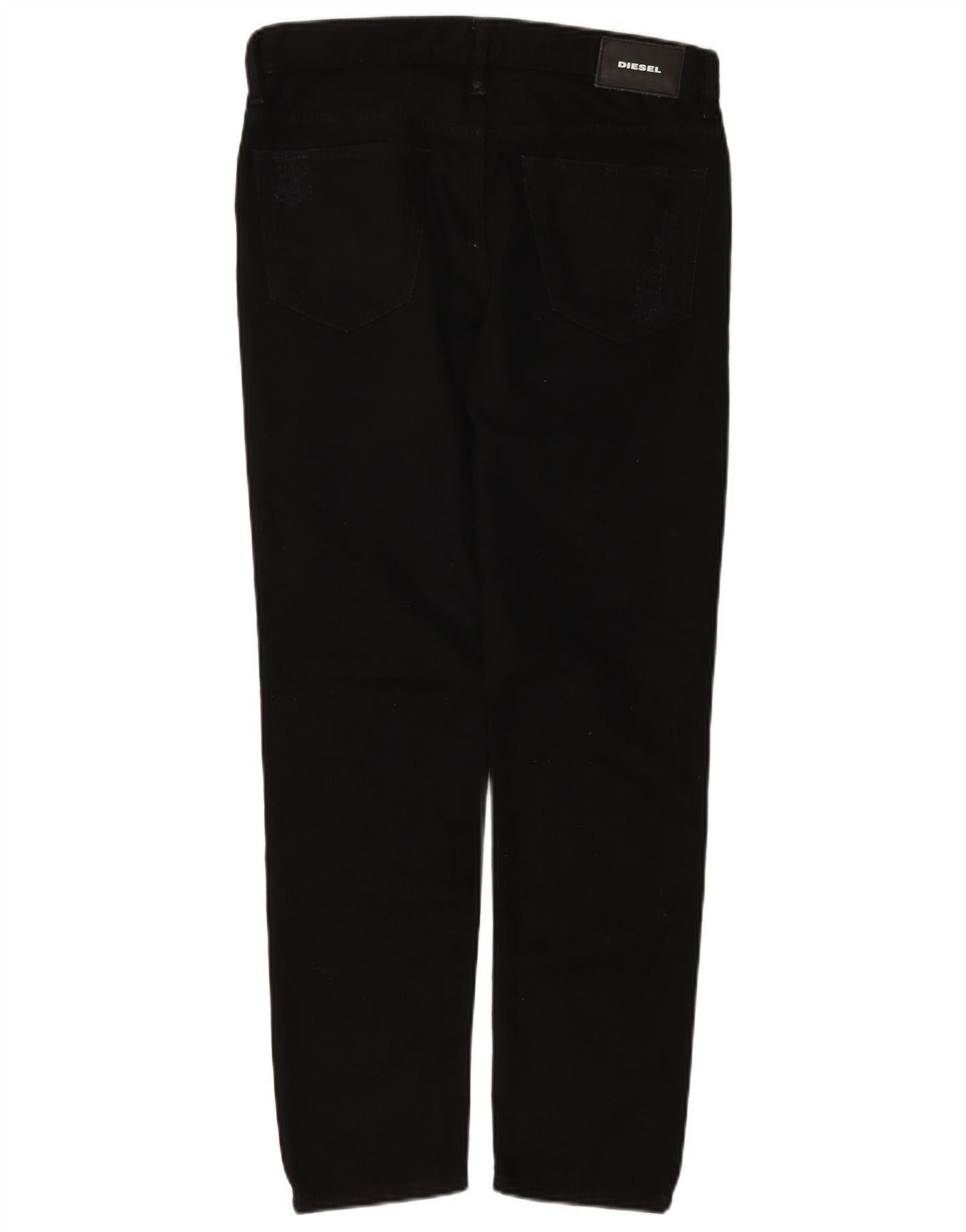 Diesel Mens Mharky Distressed Slim Skinny Jeans W30 L29 Black Cotto Size US 30 / EU 46 - 2 Thumbnail