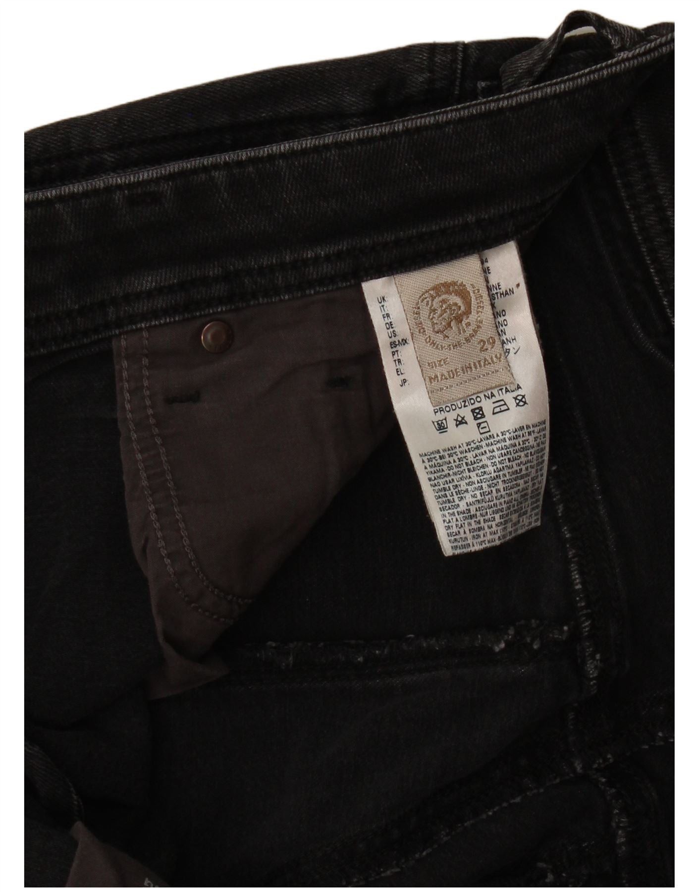 Diesel Womens Straight Jeans W29 L26 Grey Cotton Size 42" / US 20 - 3 Thumbnail