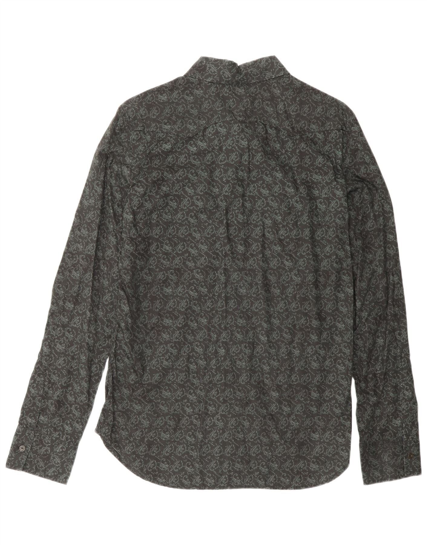 Diesel Mens Shirt Medium Black Paisley Cotton Size US M / EU 48-50 / 2 - 2 Thumbnail