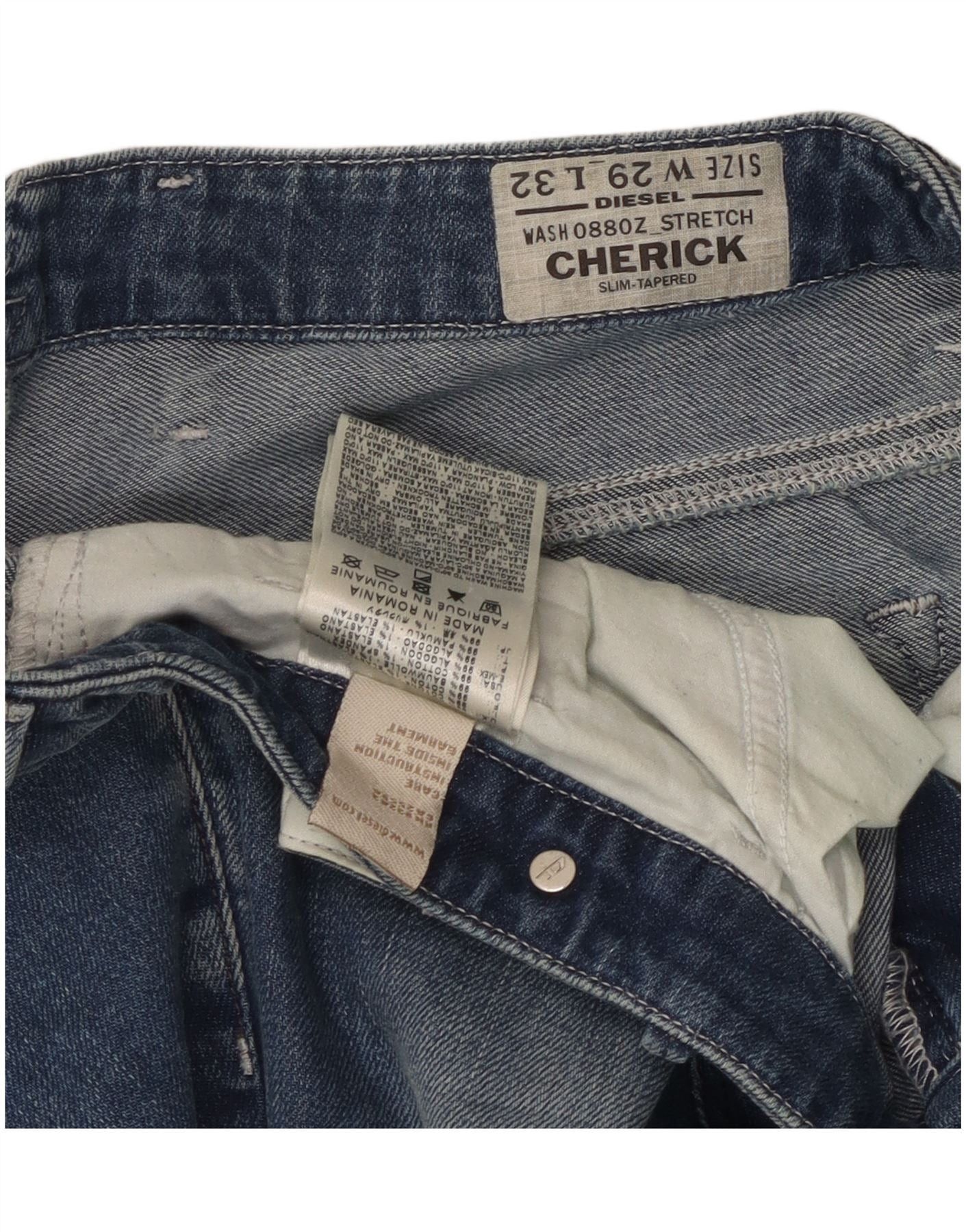 Diesel Womens Cherick Slim Tapered Jeans W29 L32 Blue Cotton Size 42" / US 20 - 4 Thumbnail