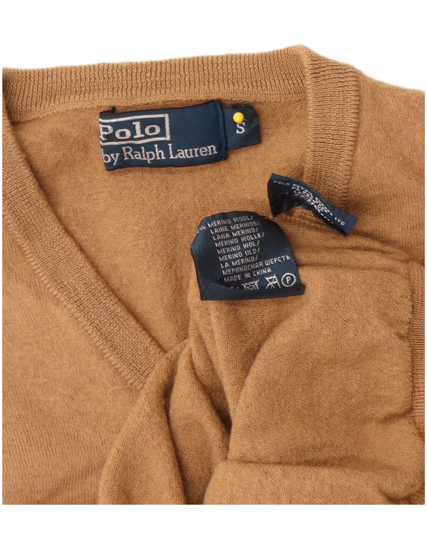 Polo Ralph Lauren Boys V-Neck Jumper Sweater 9-10 Years Small Brown Size XXS / US 00 / IT 34 - 3 Thumbnail