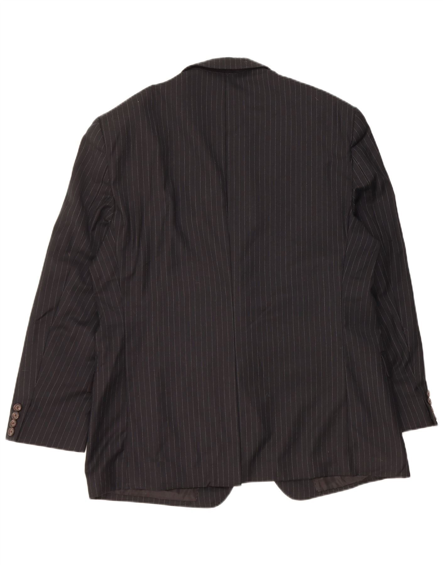 Ralph Lauren Mens 2 Button Blazer Jacket UK 40 Medium Black Pinstripe Woo Size US XL / EU 56 / 4 - 2 Thumbnail