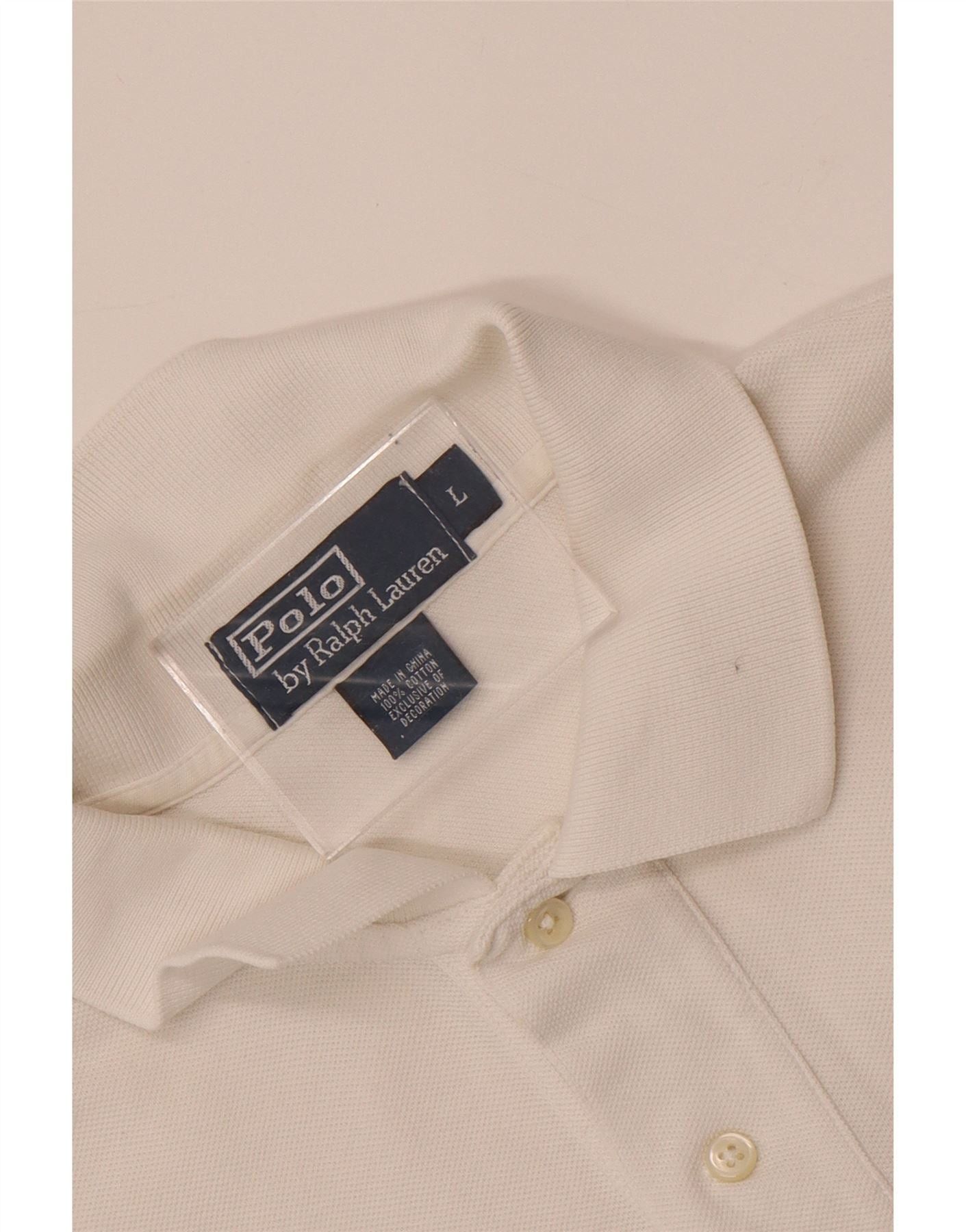 Polo Ralph Lauren Mens Polo Shirt Large White Cotton Size US XXL / EU 58 / 5 - 4 Thumbnail