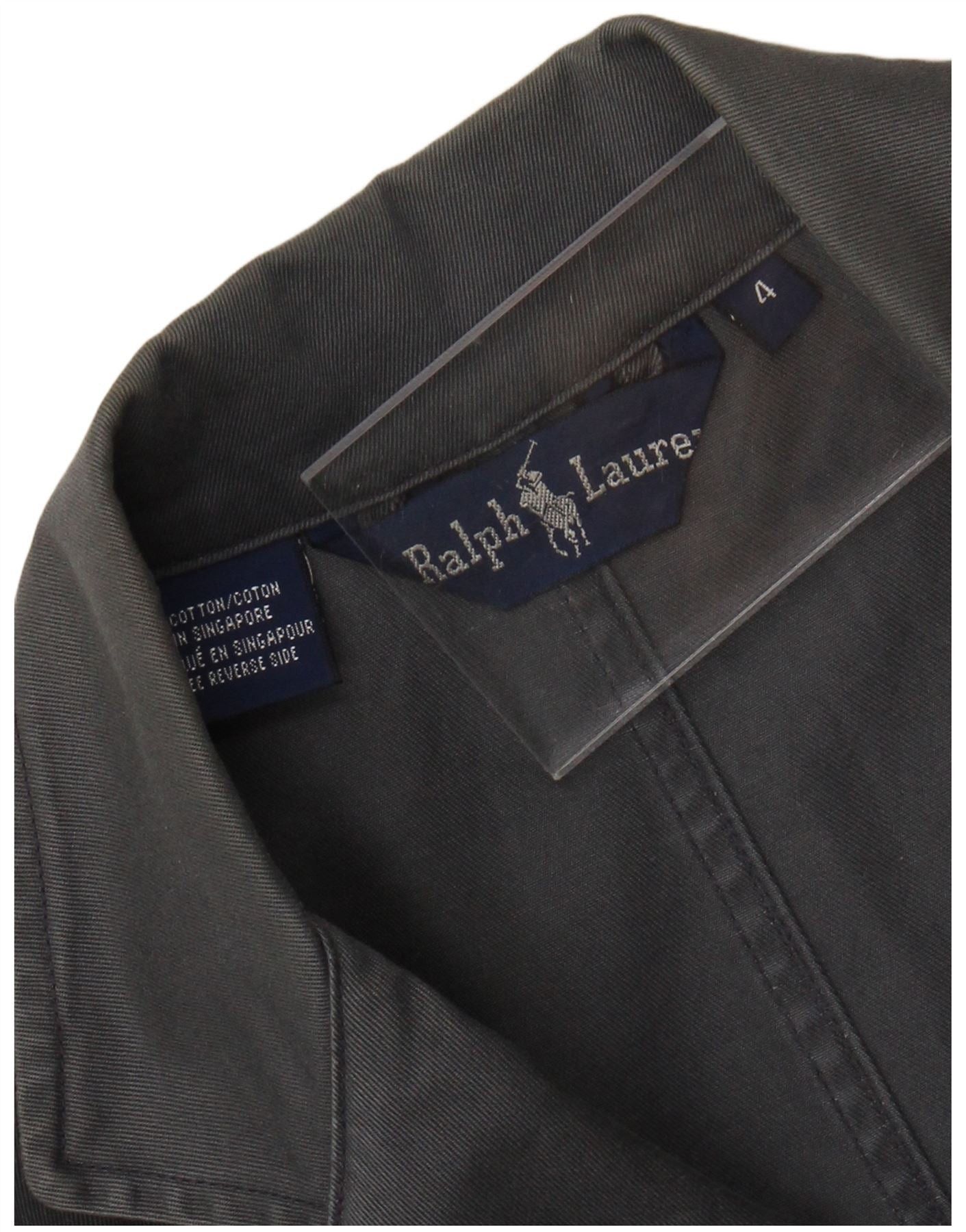 Ralph Lauren Womens Double Breasted Overcoat US 4 Small Grey Cotton Size XS / US 0-2 / IT 36-38 - 3 Thumbnail