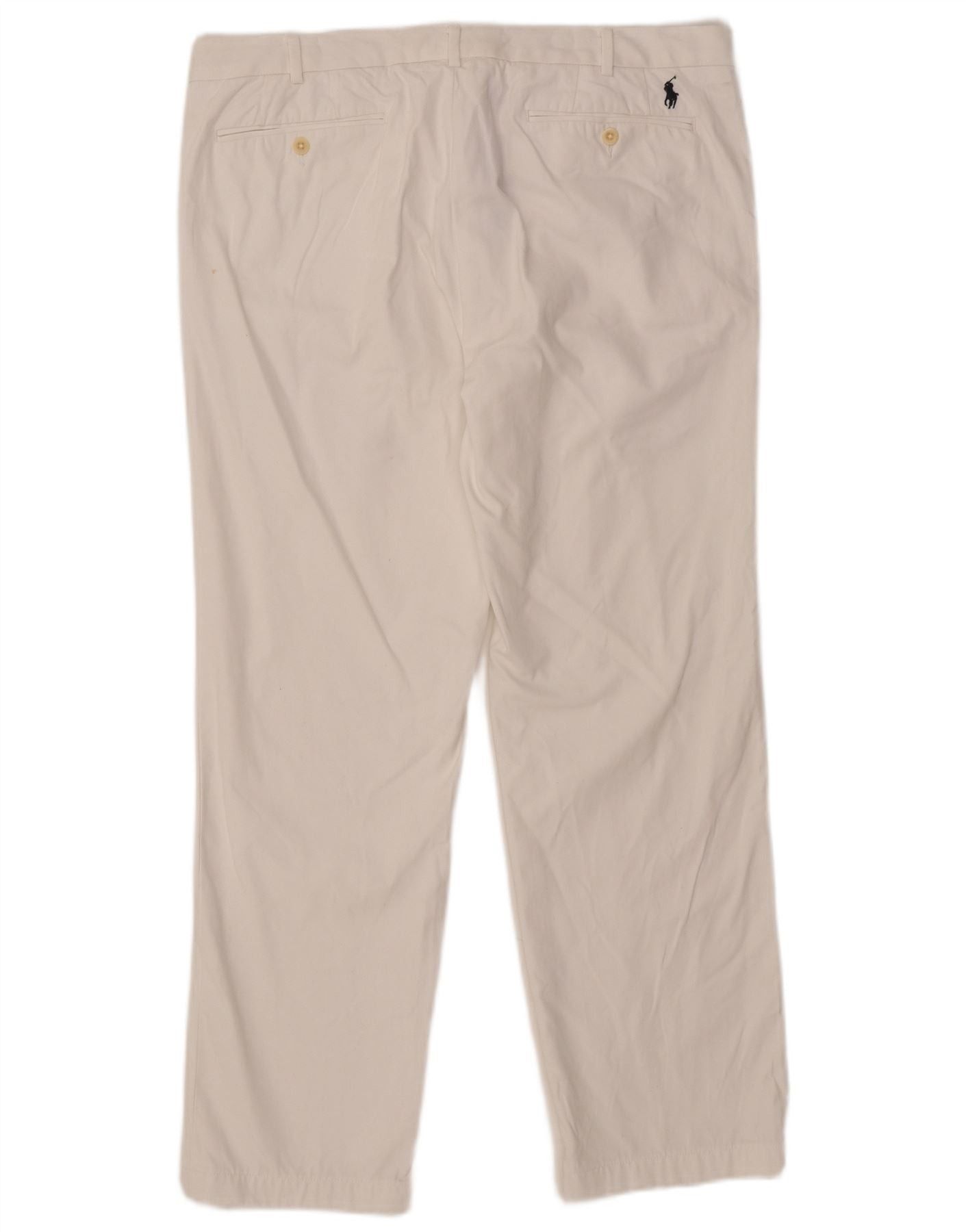 Polo Ralph Lauren Womens Custom Fit Suit Trousers W36 L34 White Cotton Size 26" / US 2 / IT 38 - 2 Thumbnail