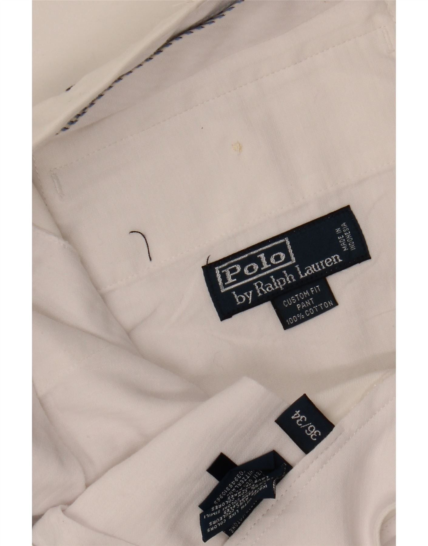 Polo Ralph Lauren Womens Custom Fit Suit Trousers W36 L34 White Cotton Size 26" / US 2 / IT 38 - 4 Thumbnail