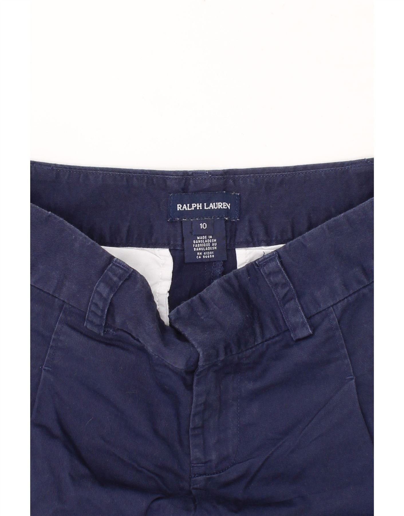 Ralph Lauren Girls Chino Shorts 9-10 Years W24 Navy Blue Cotton Size 28" / US 6 / IT 42 - 3 Thumbnail