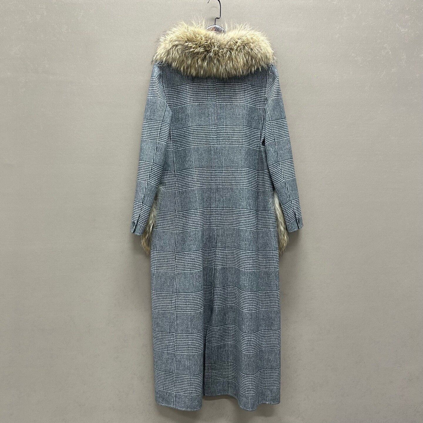 Max Mara MaxMara Houndstooth Fur Trim Coat Size FR 38 Size S / US 4 / IT 40 - 3 Thumbnail
