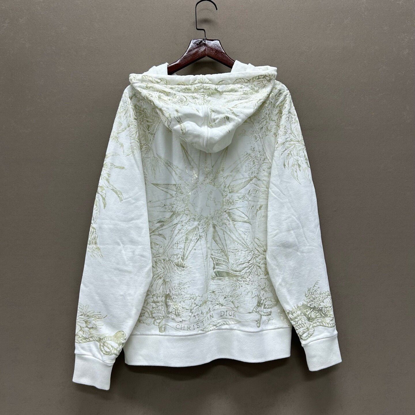Dior Dior Gold Print Compass Hoodie Size M Size US M / EU 48-50 / 2 - 3 Thumbnail