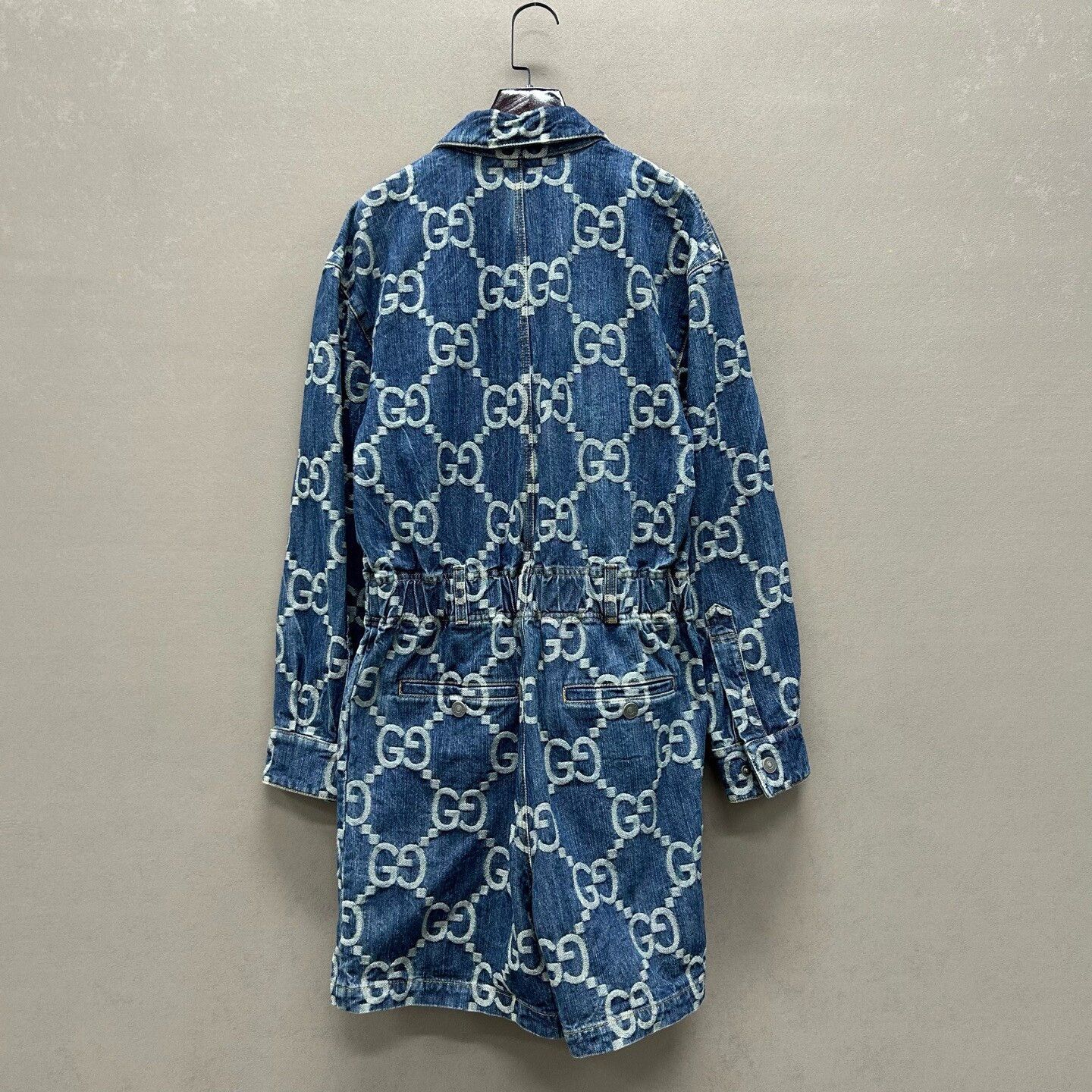 Gucci Gucci Monogram Denim Jumpsuit Size 44 Size 30" / US 8 / IT 44 - 3 Thumbnail
