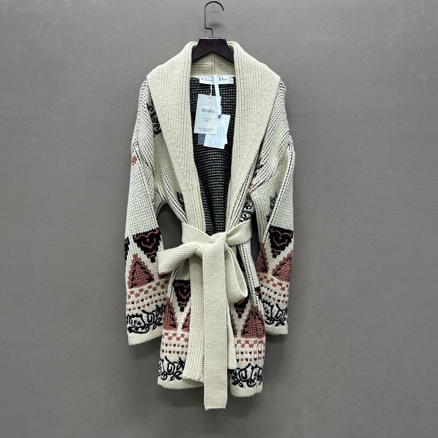 Dior Dior Contrast Knit Belted Cardigan Size XS Size XS / US 0-2 / IT 36-38 - 2 Thumbnail
