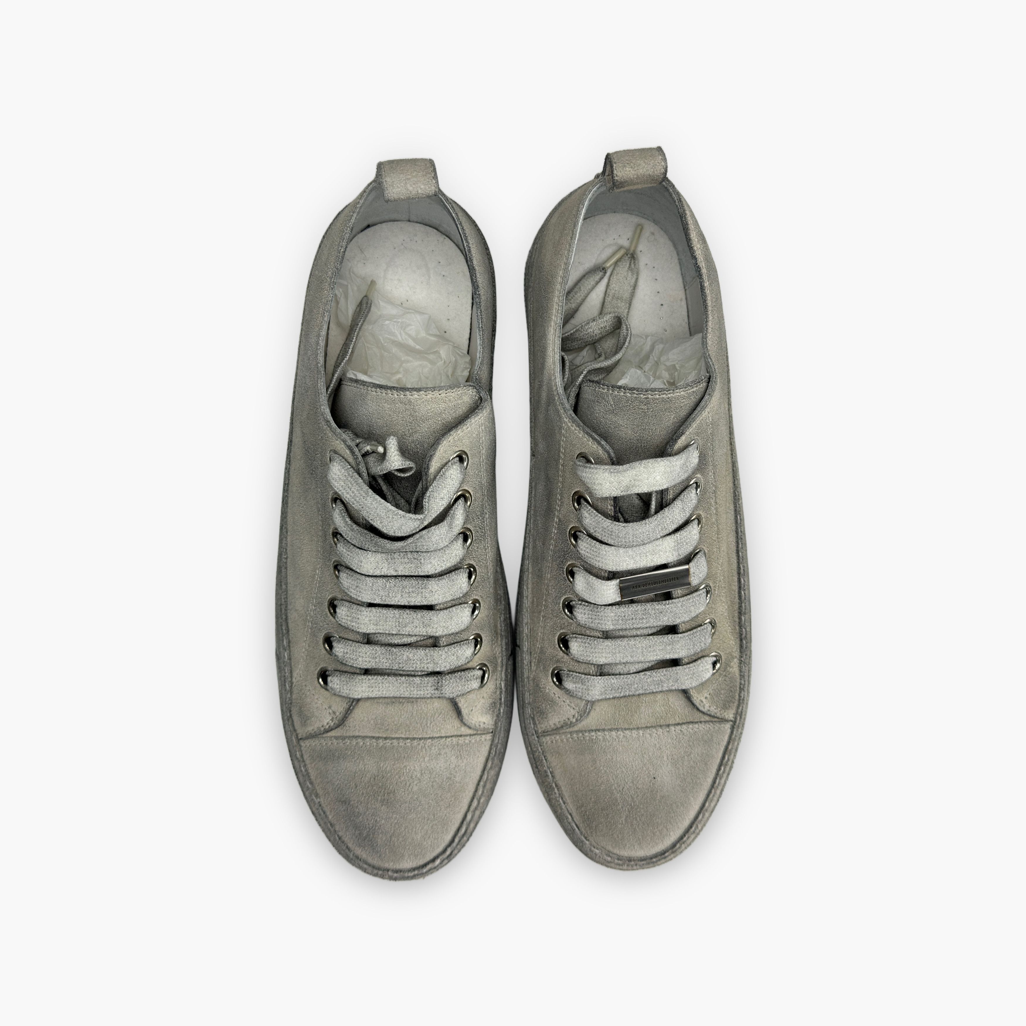 Ann Demeulemeester Ann Demeulemeester Distressed Suede Low-Top Sneakers Size 45 Size US 12 / EU 45 - 9 Thumbnail