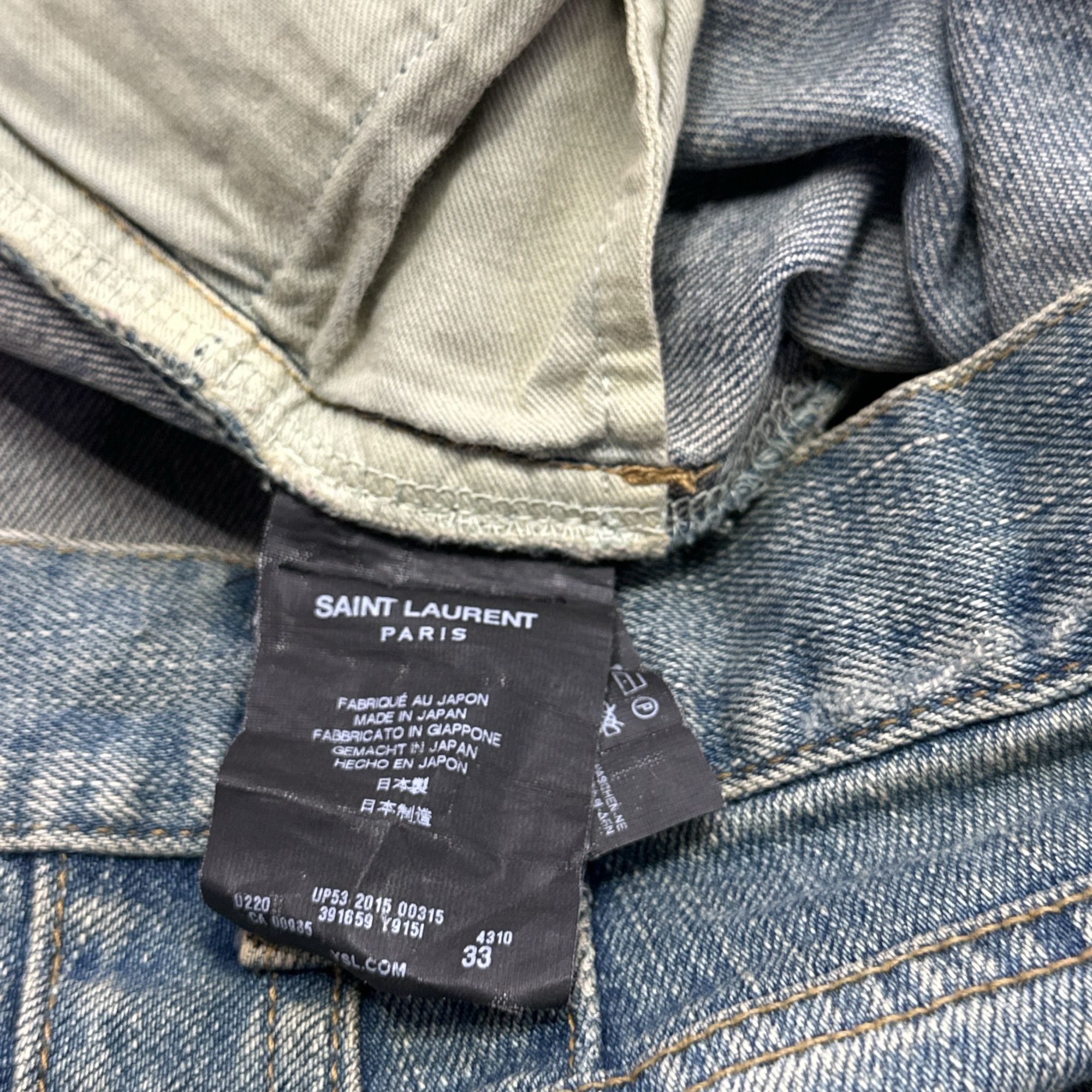 Saint Laurent Paris Saint Laurent Distressed Denim Jeans Size 33 Size US 33 - 4 Thumbnail