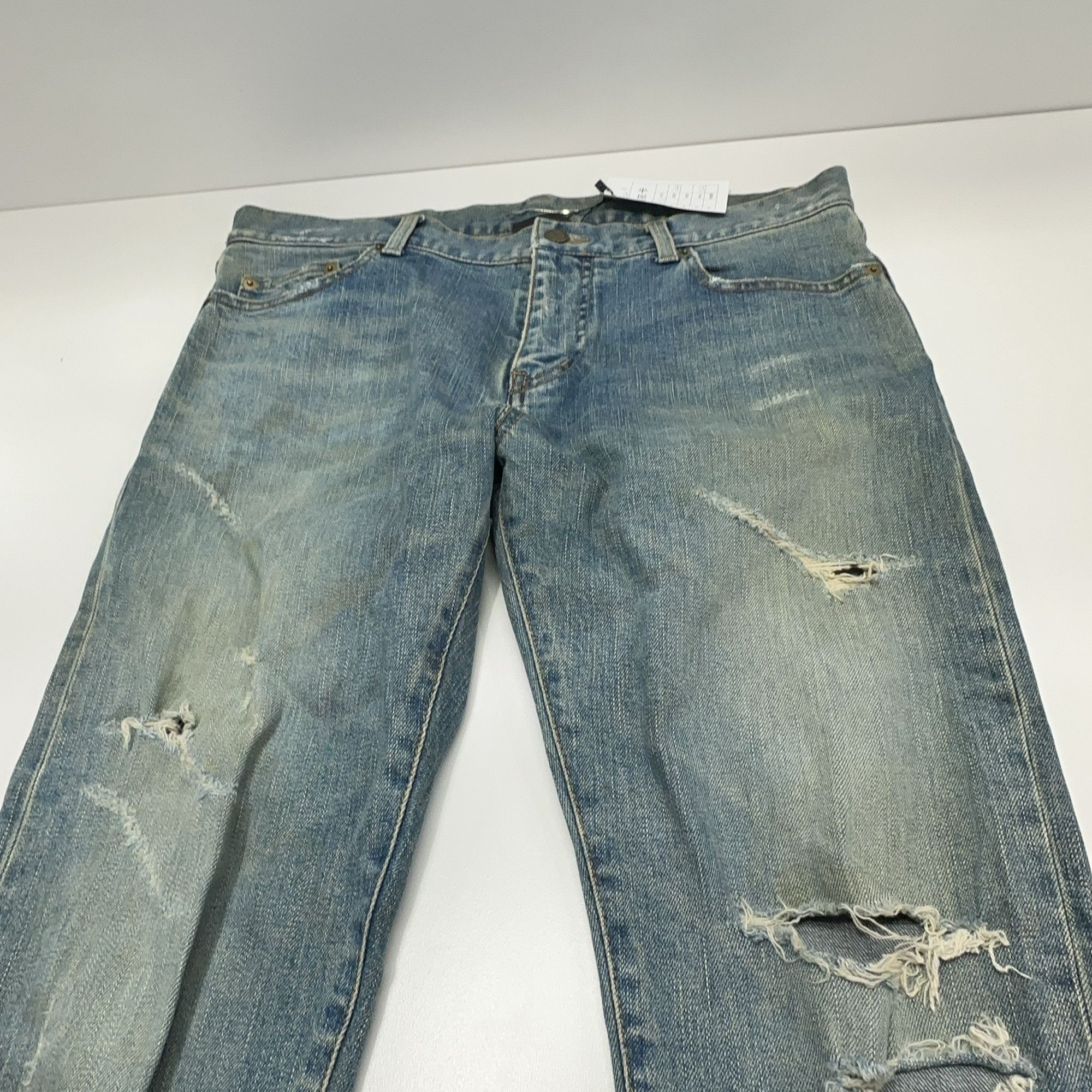 Saint Laurent Paris Saint Laurent Distressed Denim Jeans Size 33 Size US 33 - 7 Thumbnail