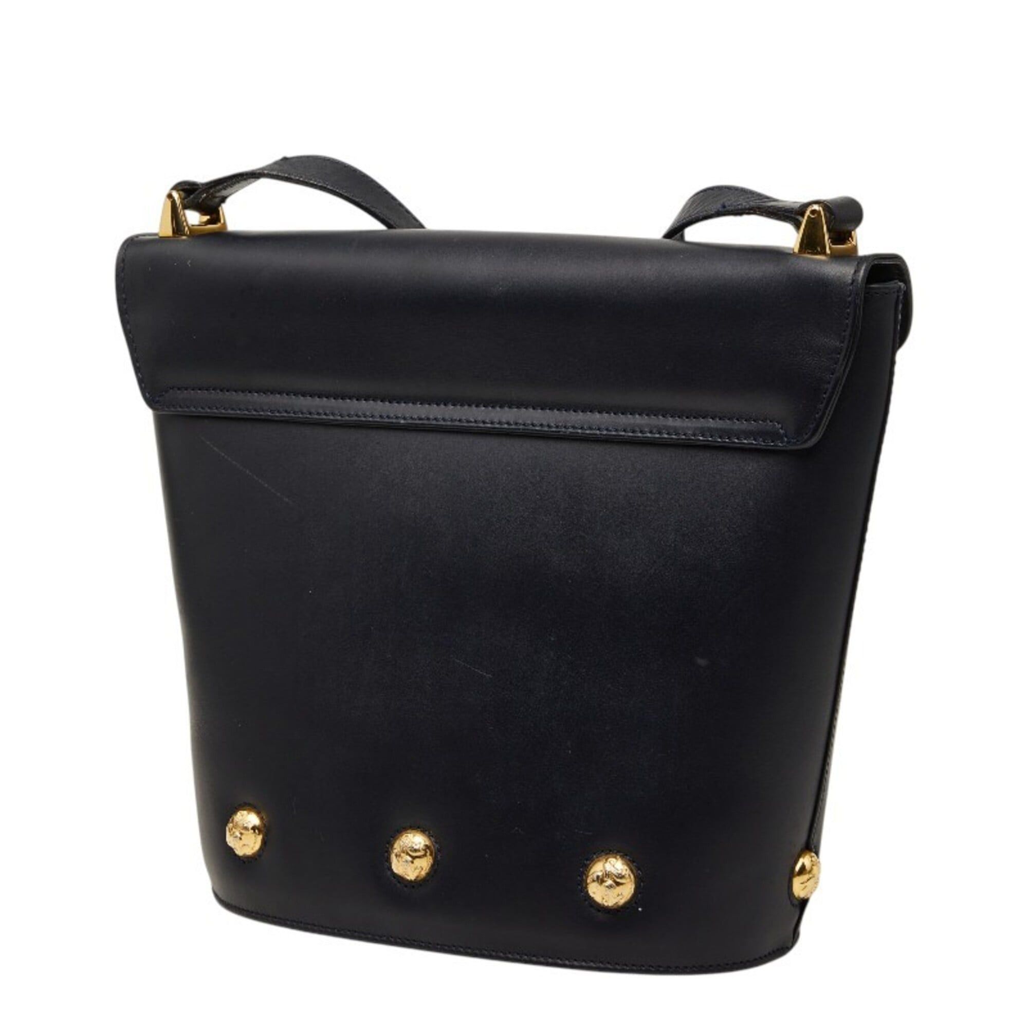 Salvatore Ferragamo Salvatore Ferragamo Studded Shoulder Bag, Black Leather, Women's Size ONE SIZE - 2 Thumbnail