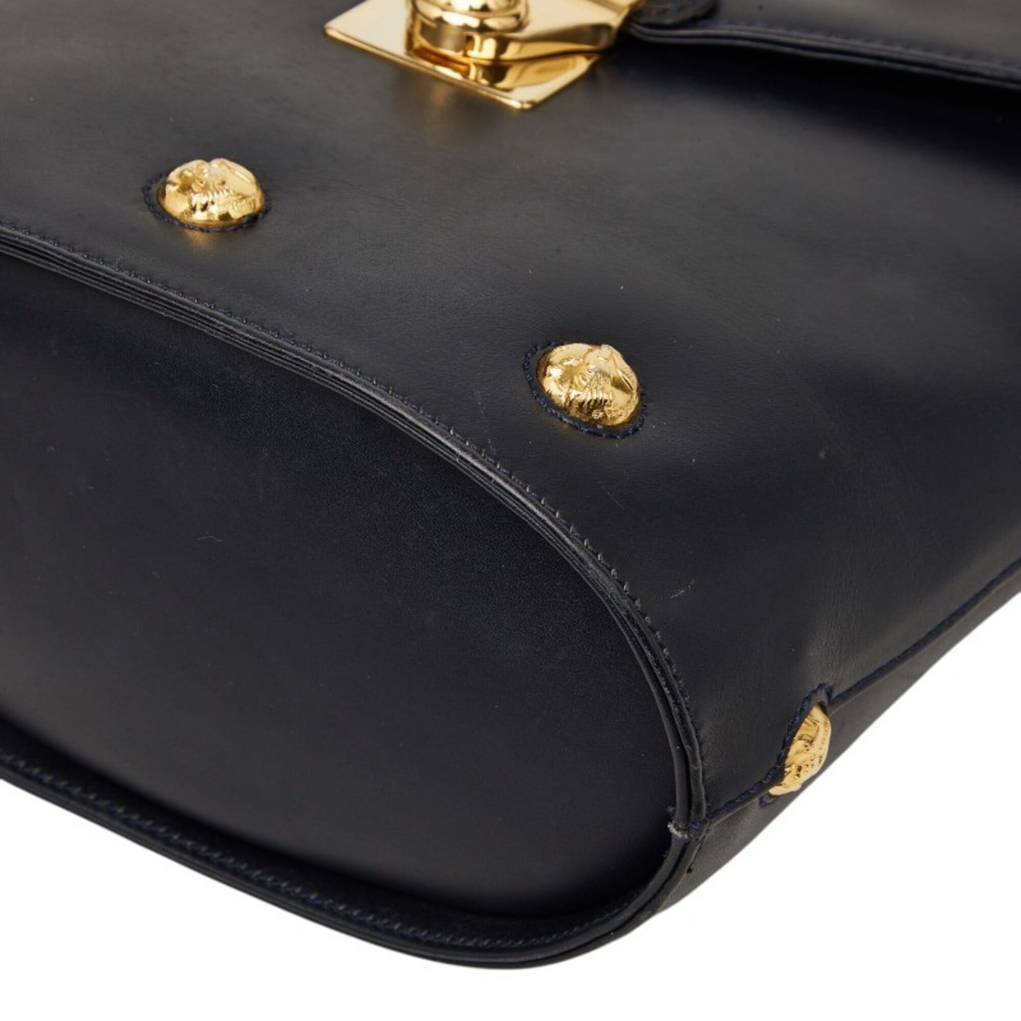 Salvatore Ferragamo Salvatore Ferragamo Studded Shoulder Bag, Black Leather, Women's Size ONE SIZE - 4 Thumbnail