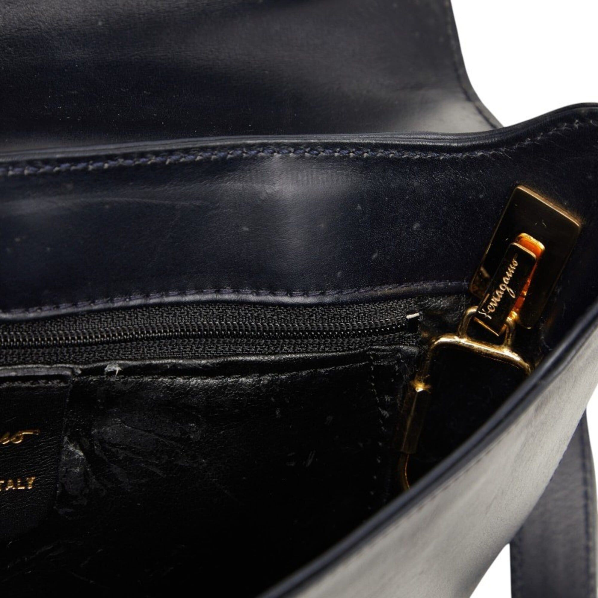 Salvatore Ferragamo Salvatore Ferragamo Studded Shoulder Bag, Black Leather, Women's Size ONE SIZE - 10 Thumbnail