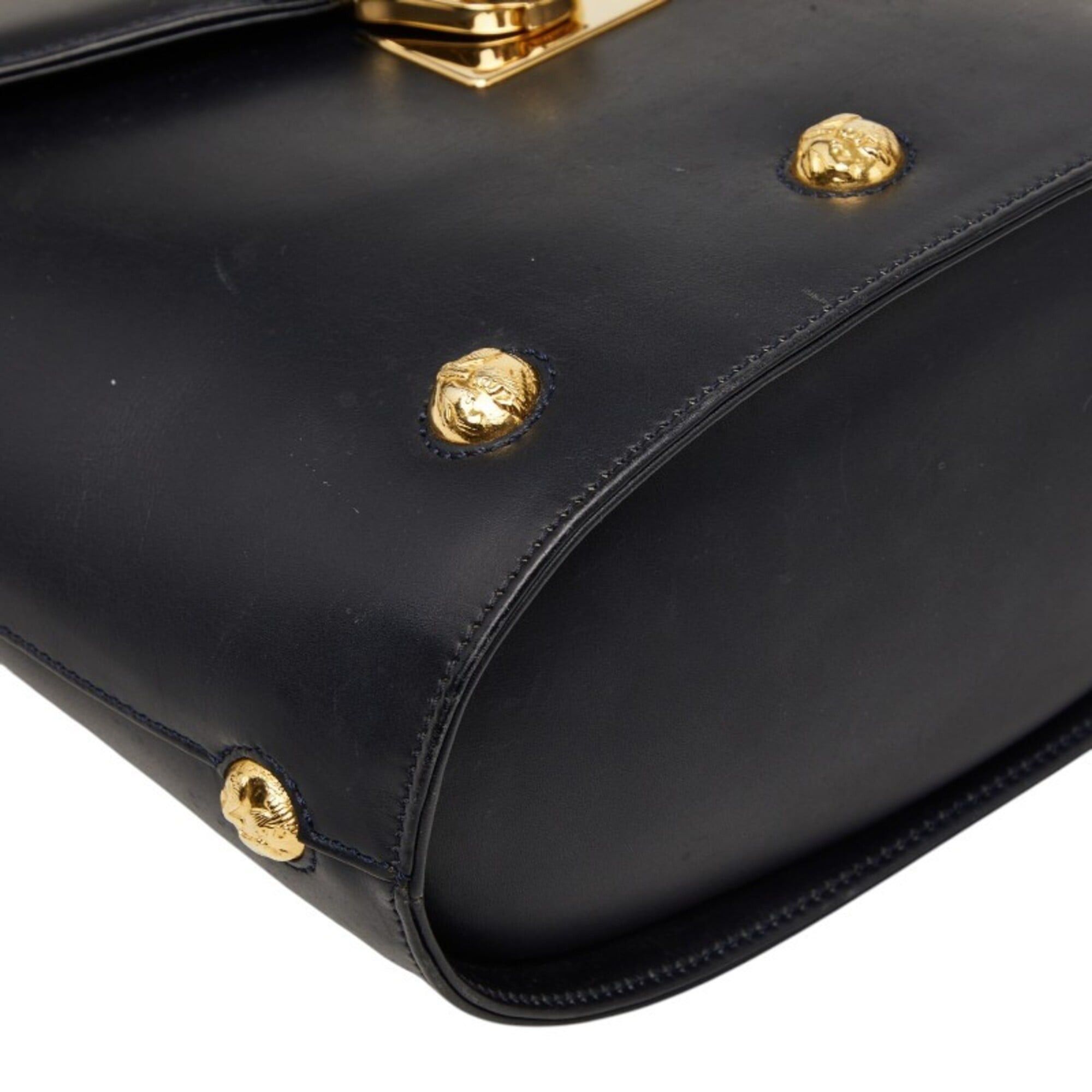 Salvatore Ferragamo Salvatore Ferragamo Studded Shoulder Bag, Black Leather, Women's Size ONE SIZE - 5 Thumbnail