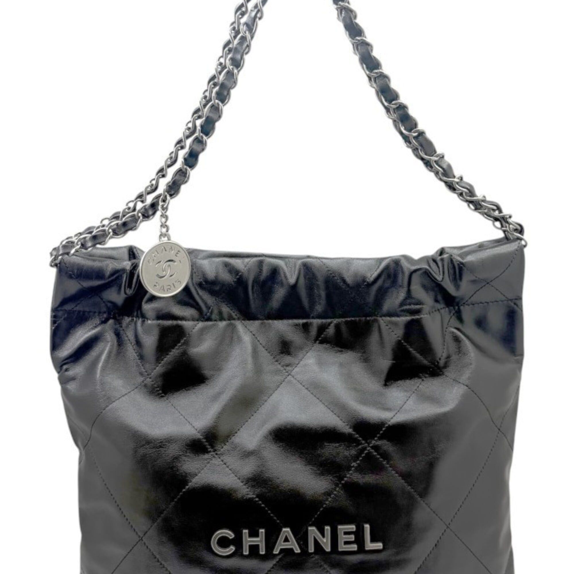 Chanel CHANEL Matelassé 22 Small Handbag, Calfskin, Black AS3260, Chain Tote, Women's Size ONE SIZE - 4 Thumbnail