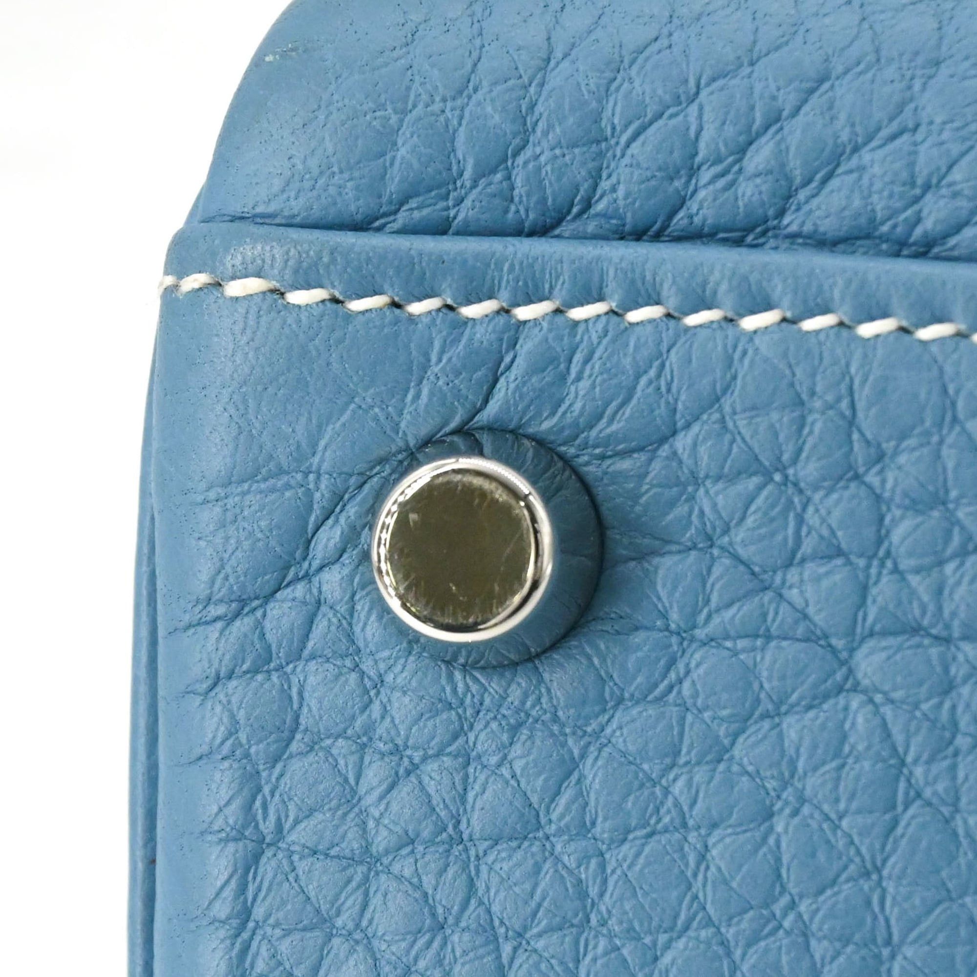 Hermes HERMES Kelly 28 Handbag Tote Bag, Taurillon Clemence Leather, Women's, Blue Jean Size ONE SIZE - 10 Thumbnail