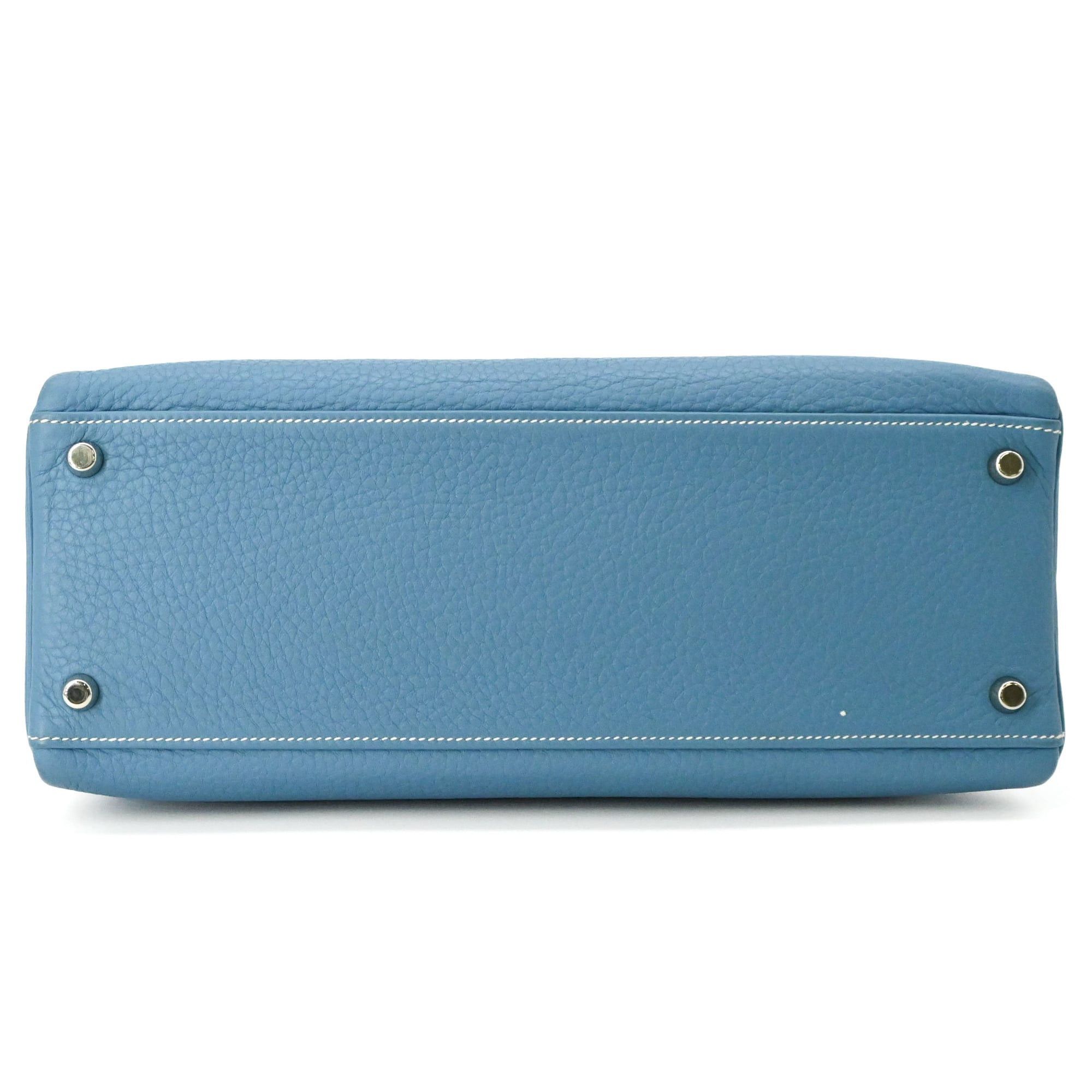 Hermes HERMES Kelly 28 Handbag Tote Bag, Taurillon Clemence Leather, Women's, Blue Jean Size ONE SIZE - 6 Thumbnail