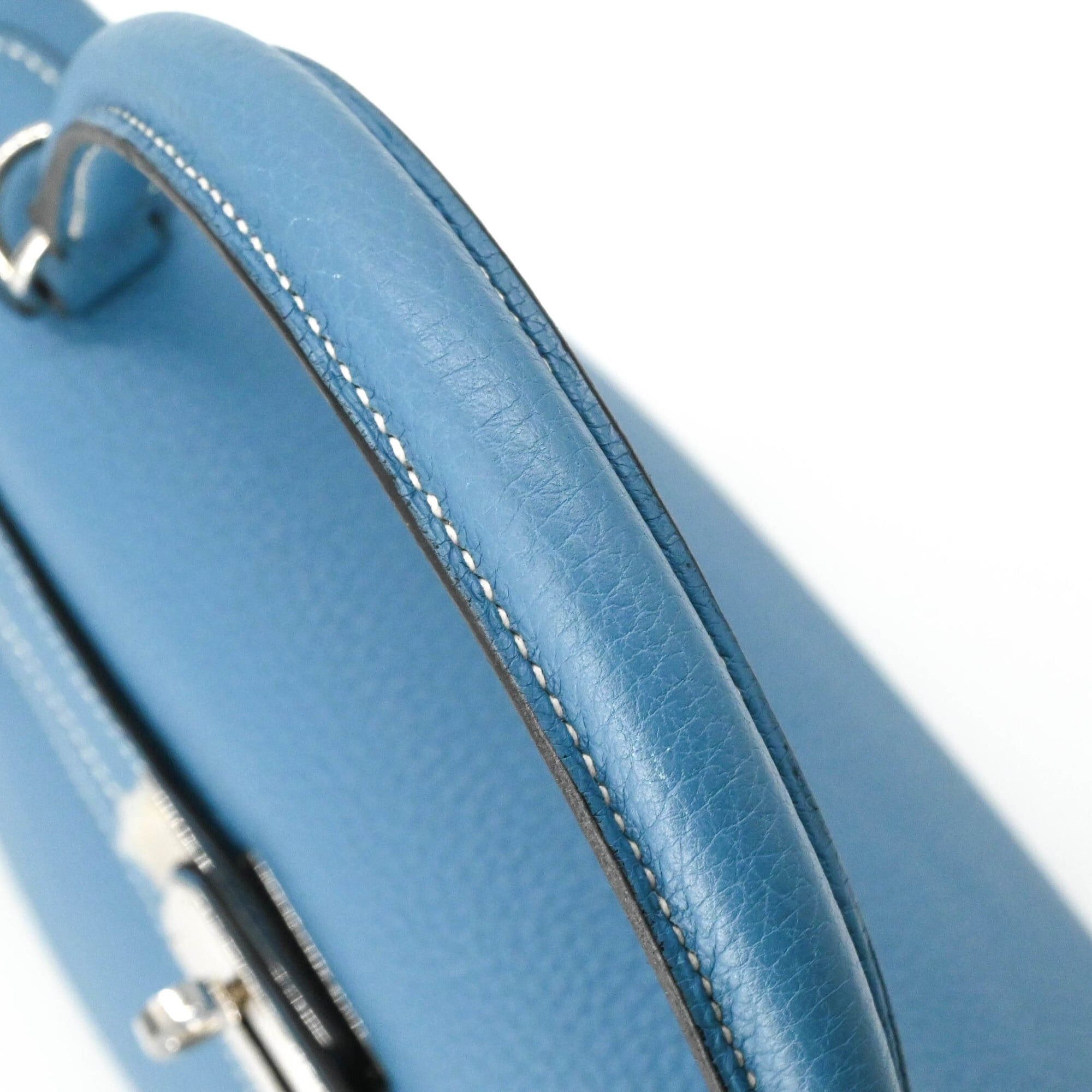 Hermes HERMES Kelly 28 Handbag Tote Bag, Taurillon Clemence Leather, Women's, Blue Jean Size ONE SIZE - 8 Thumbnail