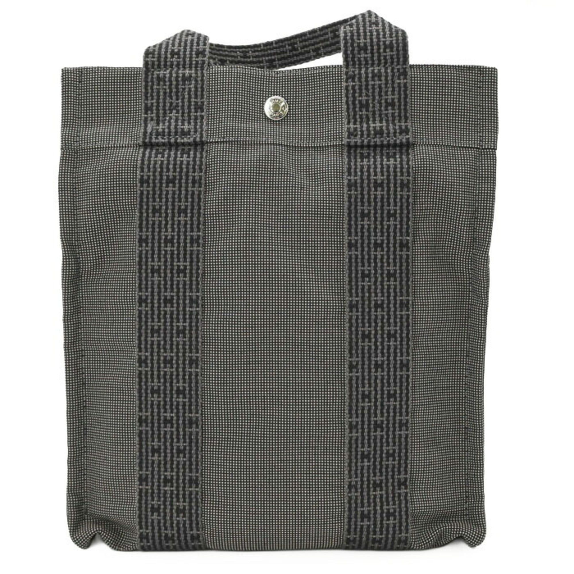 Hermes Hermes Herline Ad PM Canvas Tote Bag Backpack for Men and Women, Gray/Black Size ONE SIZE - 2 Thumbnail